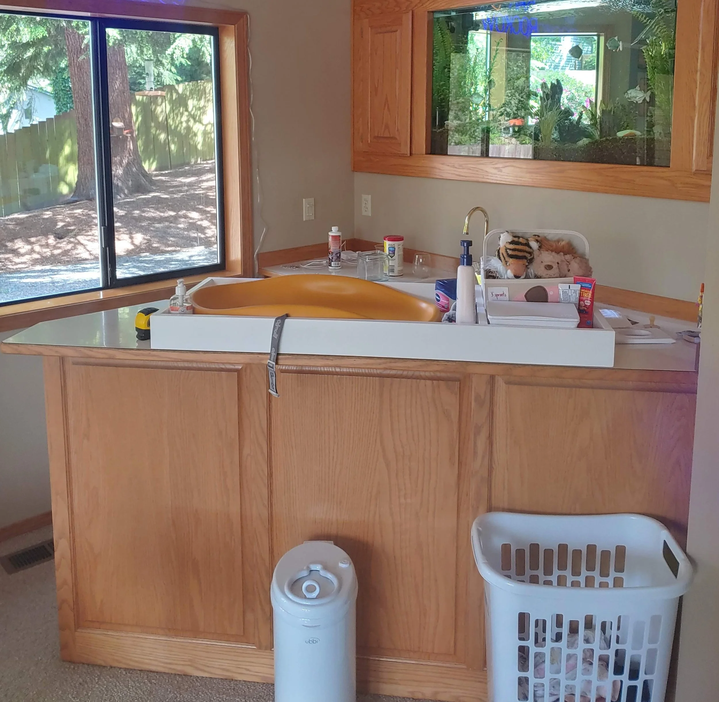 From bar changing room table.