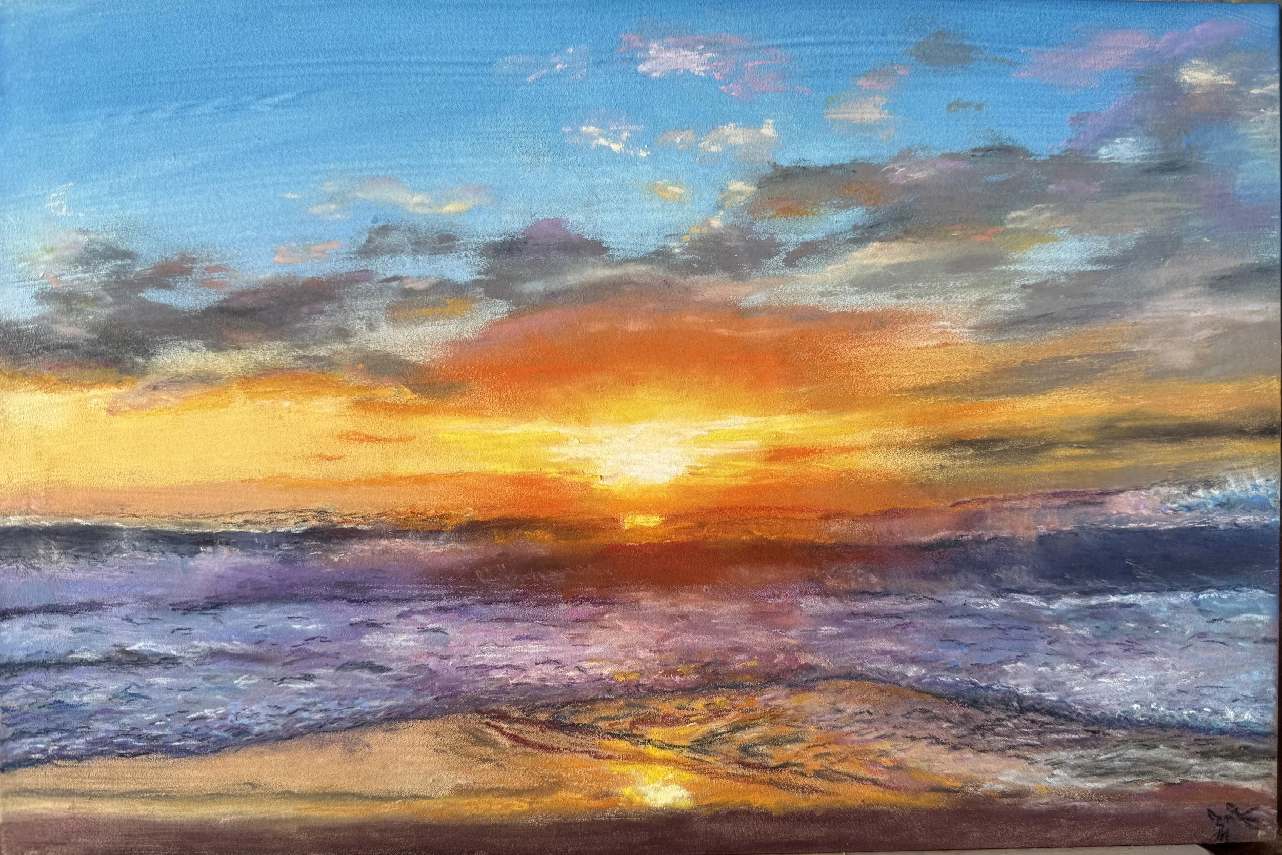 Praia Sunset 8" x 11.75" Soft Pastel on MDF 