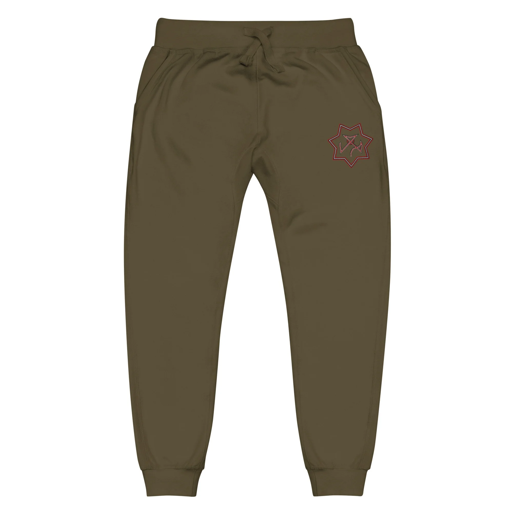 unisex-fleece-sweatpants-military-green-front-6a1f7f85c79c4.jpg