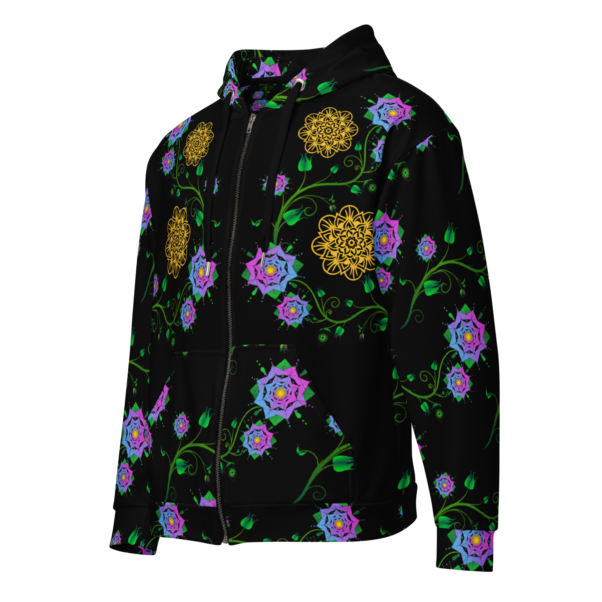 FloBro Black Zip Hoodie