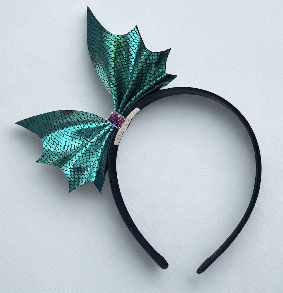Baby Girls Leather Butterfly Hairband Emerald Green