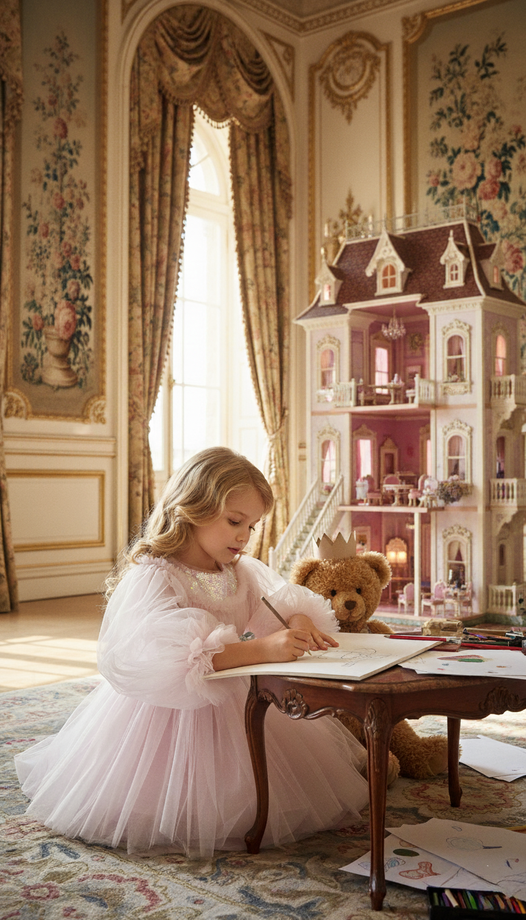 Baby Girls Tulle Long Sleeve  Dress With Velvet belt