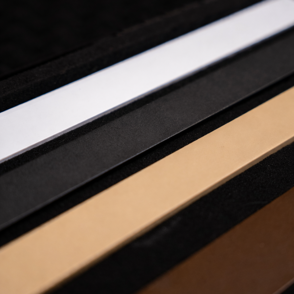 Close-up of premium permanent LED lighting strips used for clean roofline installation on Utah homes.