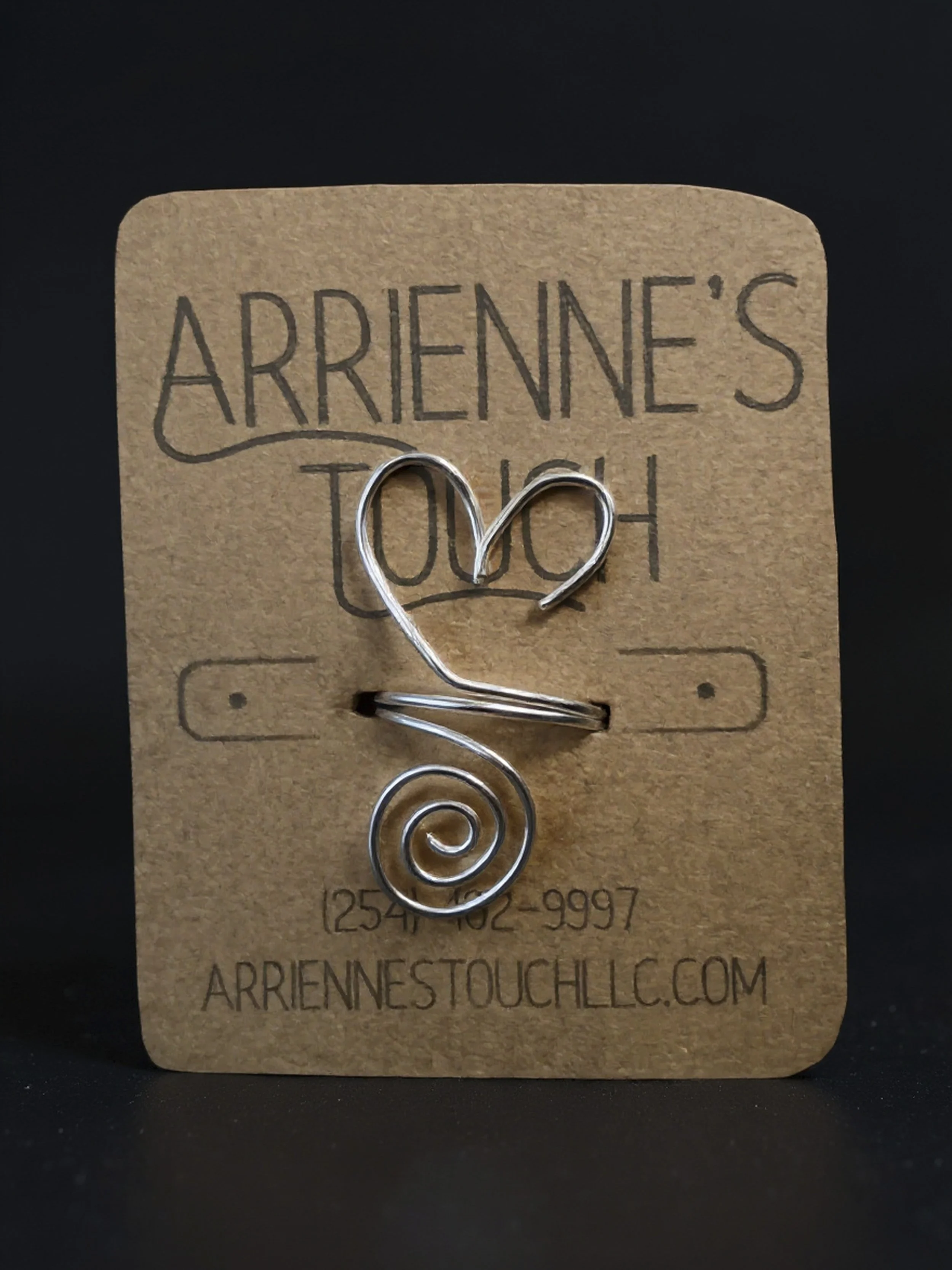 Silver-plated Copper Open Heart Ring