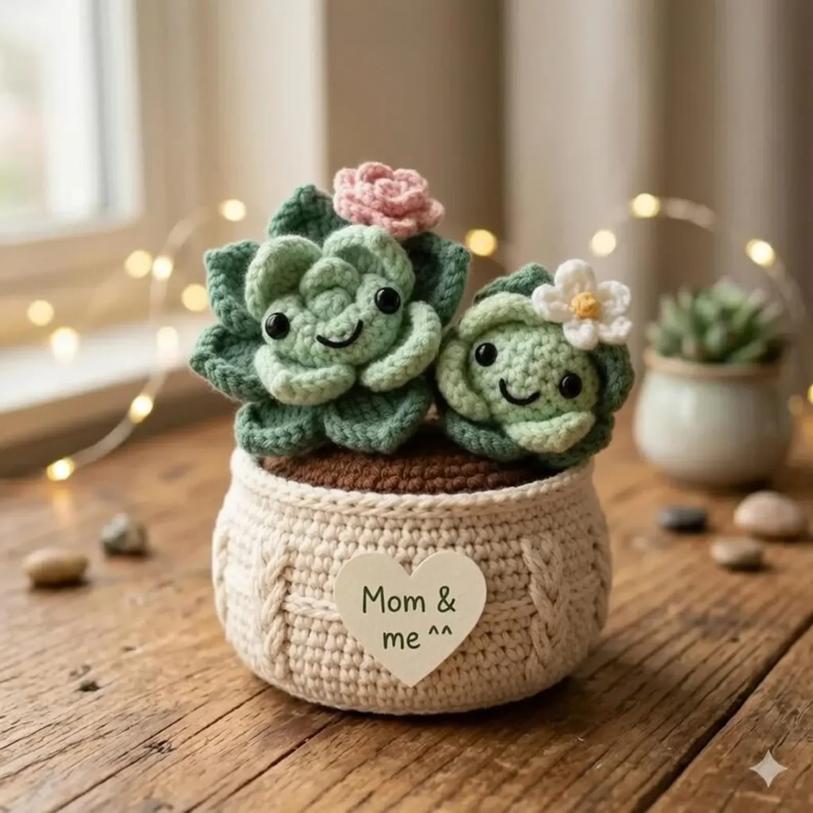 Mom & Me Crochet Succulent Pot
