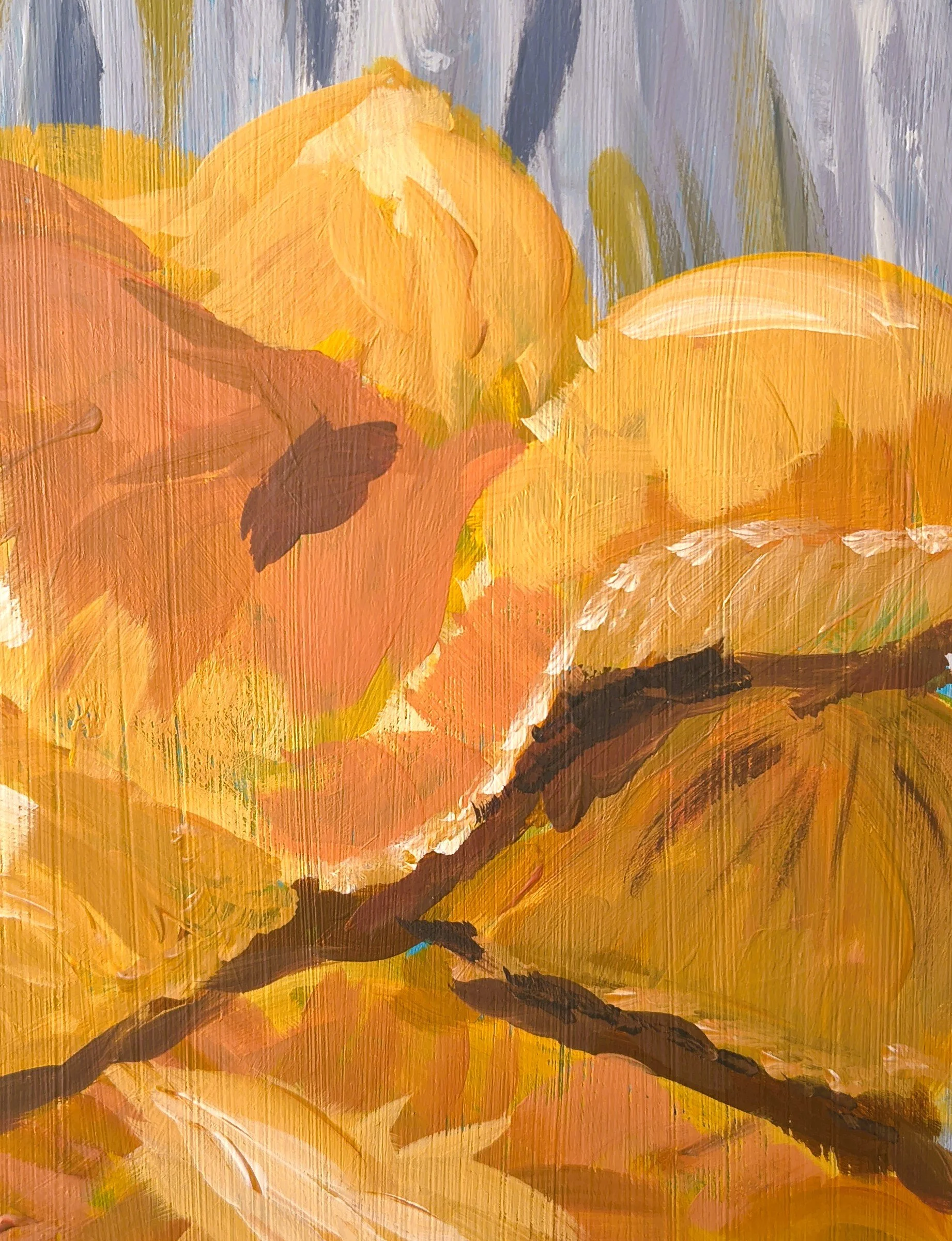 Close cropped image of painted mushrooms