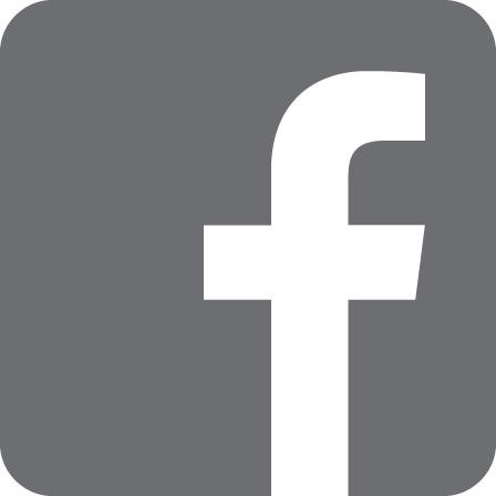 Facebook logo on a gray background.