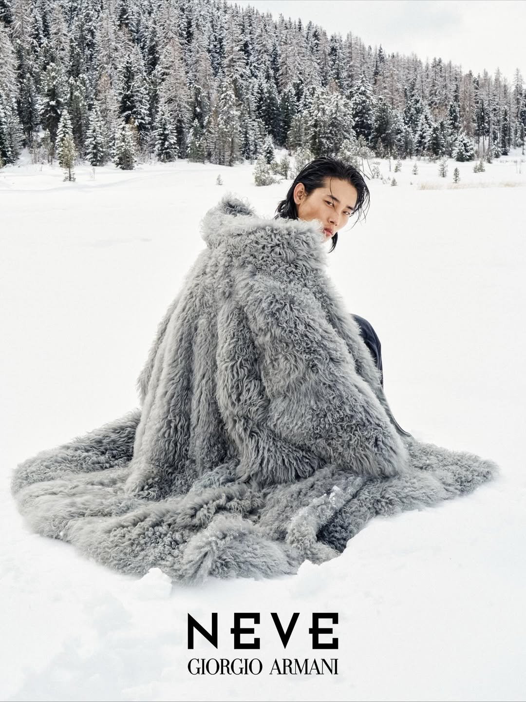 Giorgio Armani Neve campaign, service production in St. Moritz by AM Production