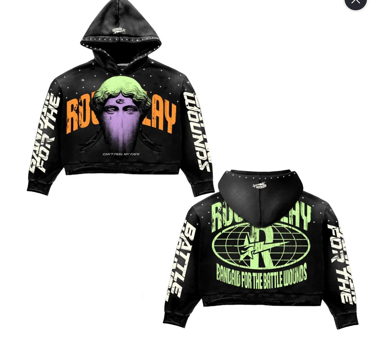 ROUGHPLAY CANT FEEL MY FACE HOODIE