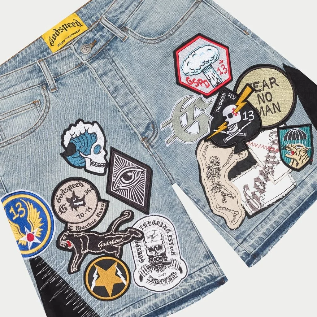 Patchwork Denim Shorts V2 (Blue)
