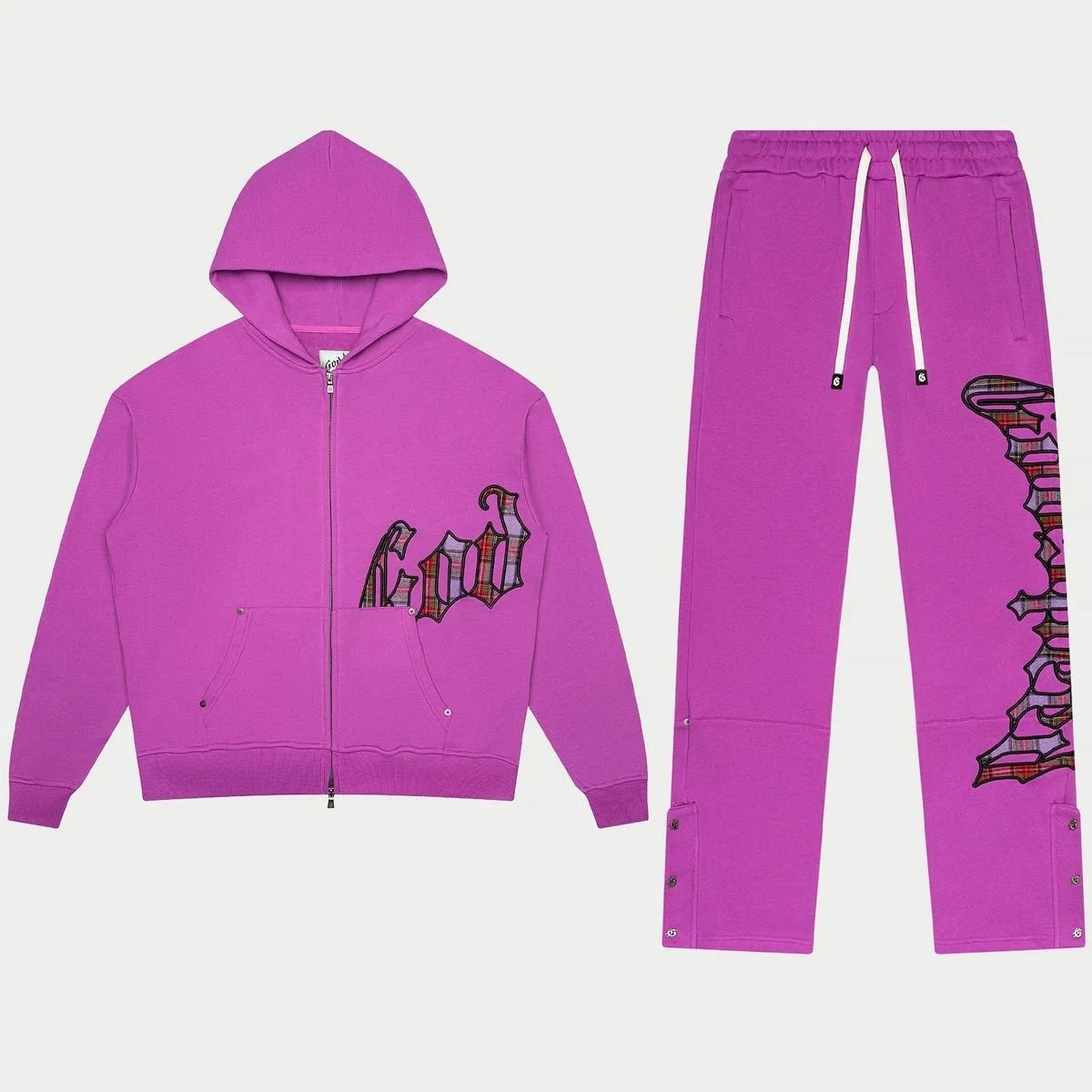 GODSPEED Sweatsuit (Pink Plaid)