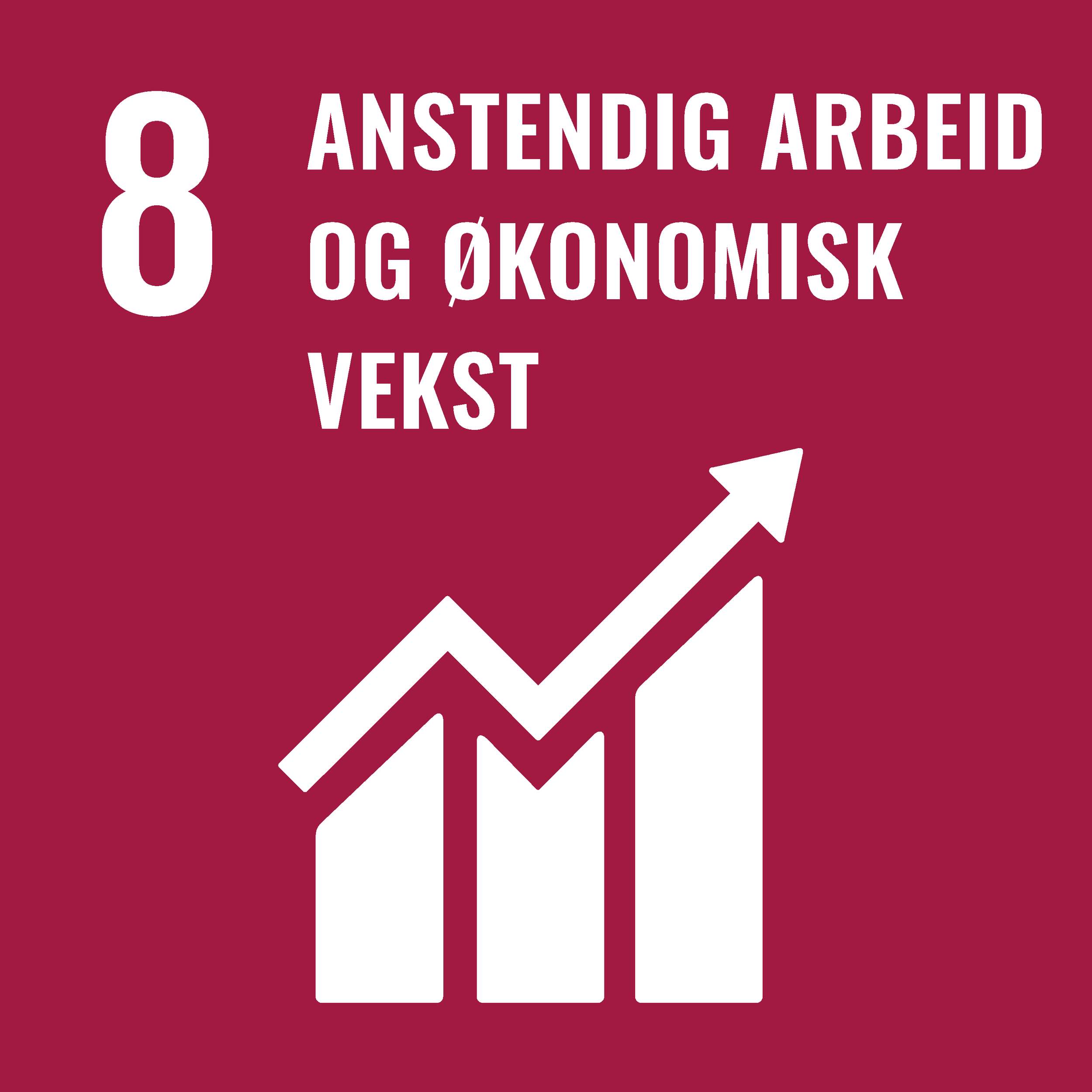 Grafikk med store hvite tall og tekst på rød bakgrunn, med pil som peker mot tallene og teksten.