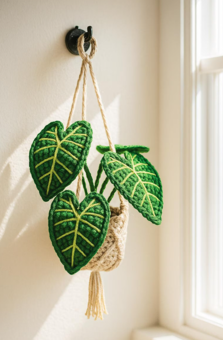 Amigurumi Hanging Tropical Leaf Plant