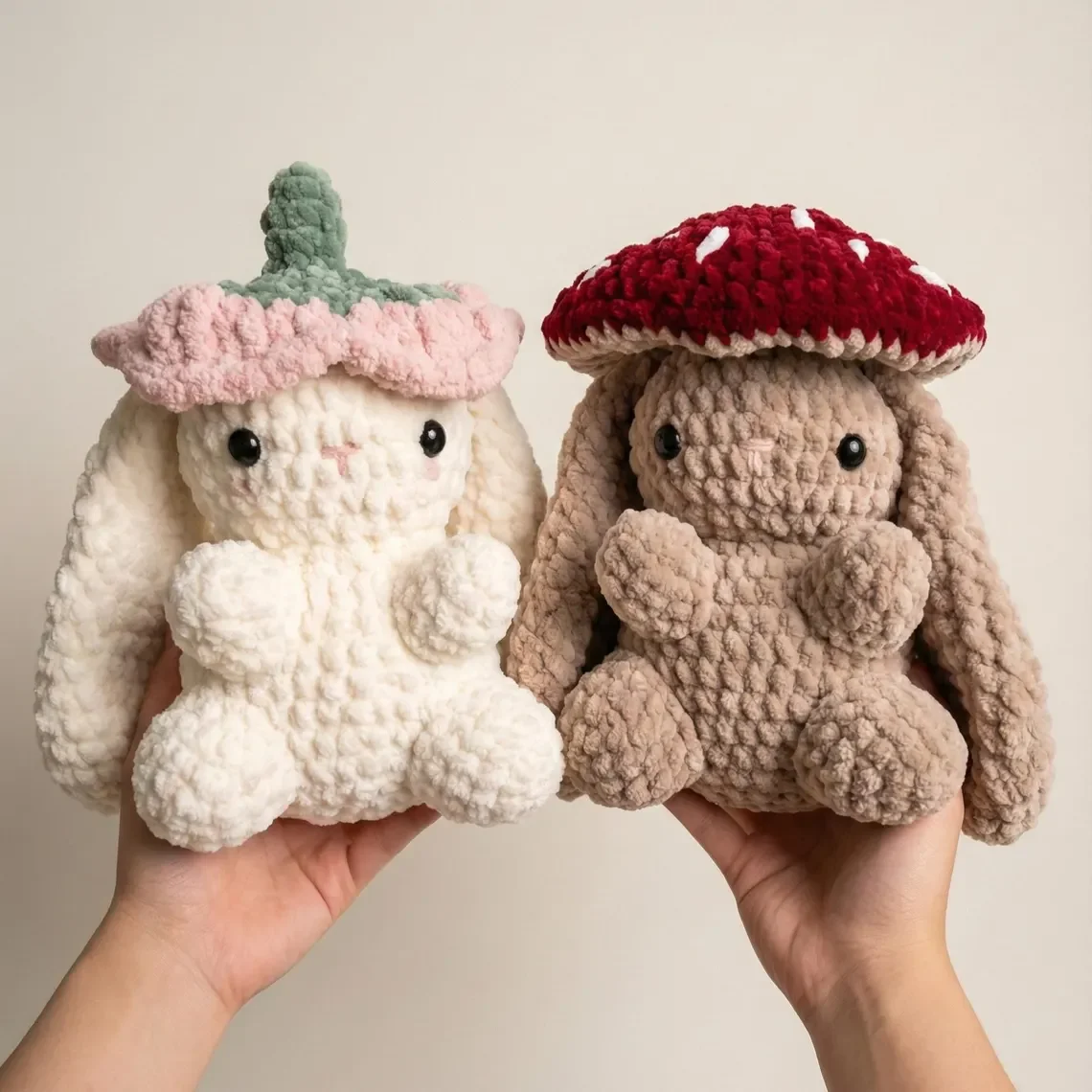 Crochet Mushroom Bunny Plush – Cottagecore