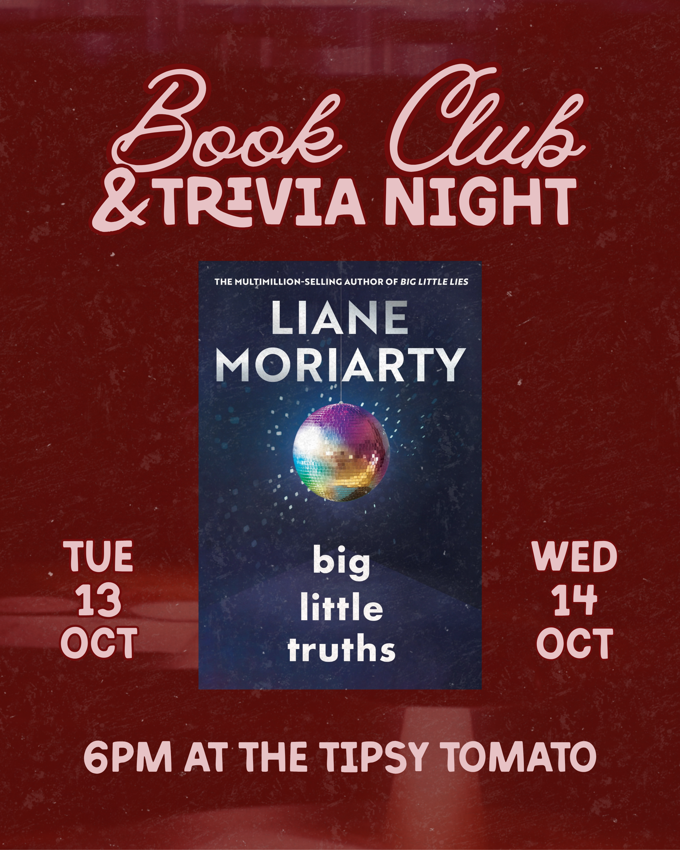 Tues 13th October Book Club