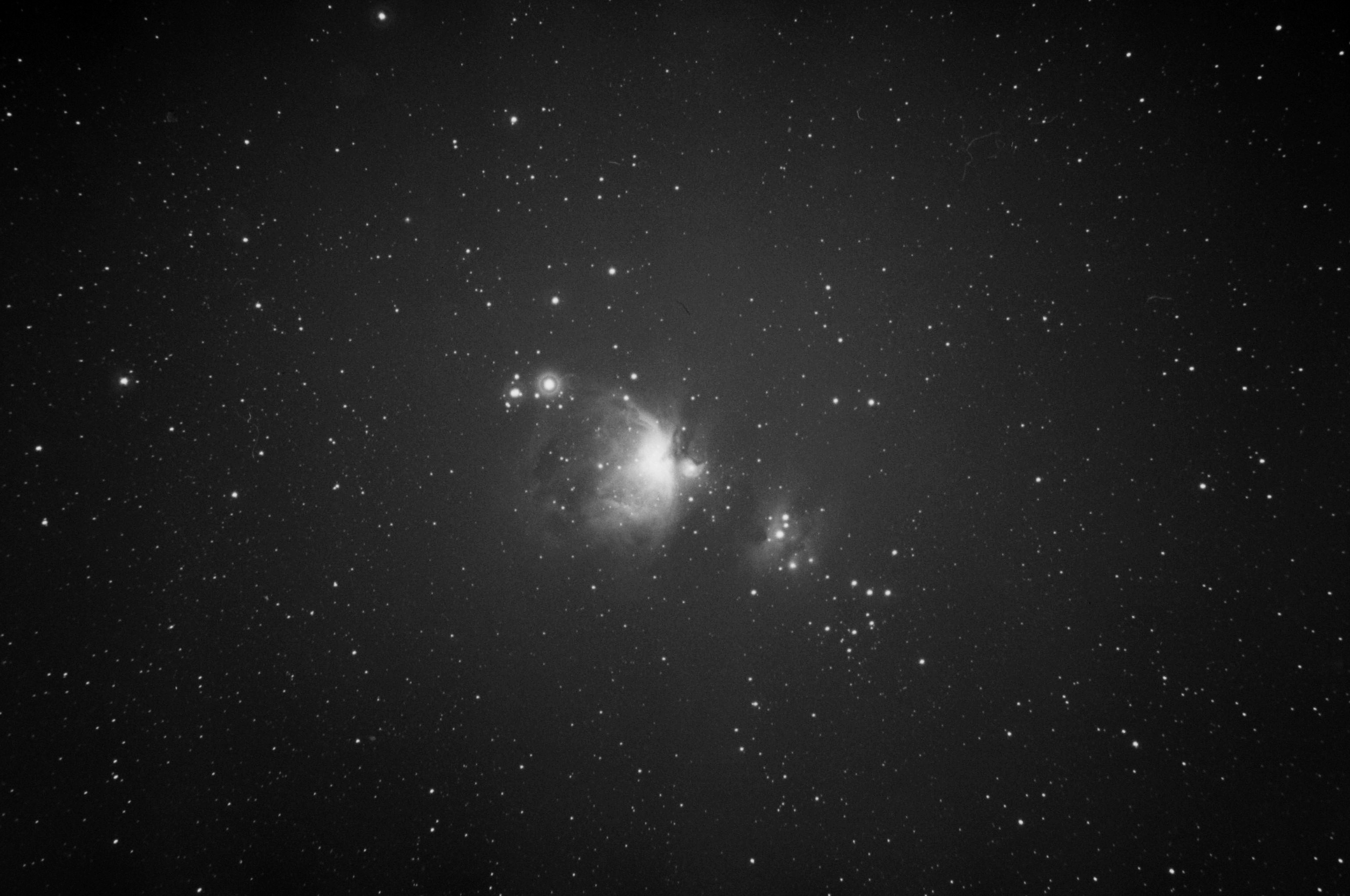 Orion Nebula |
Camera: Minolta XD 5 |
Telescope: Meade 80/480 Triplet |
Film: Fuji Neopan Acros II |
Exposure time: 30 min @f/4.8 |
Location: Lovasbereny, Hungary |
Date: 2025-01-03 