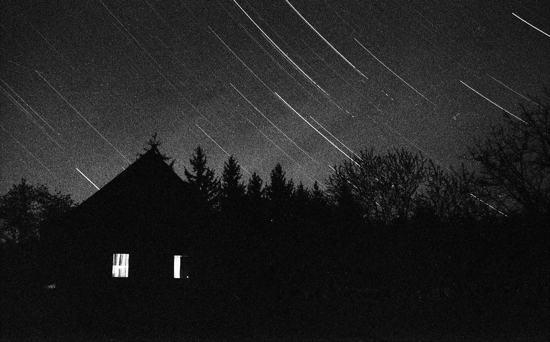 Camera: Mindolta XD 5 |
Lens: Minolta Rokkor 35mm f/2.8 |
Film: Fortepan 200 (expired) |
Exposure time: 100 min @f/5.6 |
Location: Szilvasko, Hungary |
Date: 2023-04-22