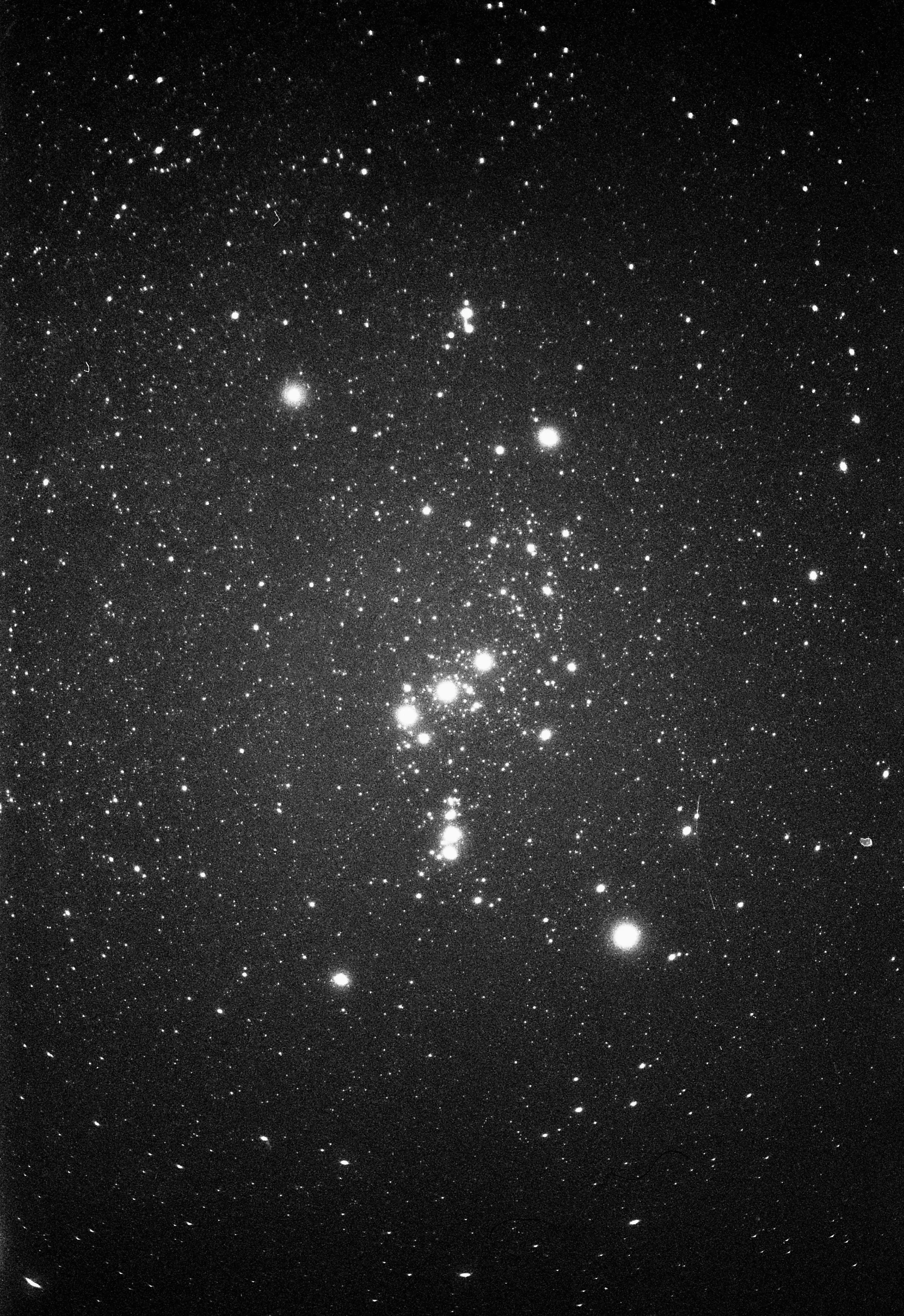 Orion |
Camera: Minolta XD 5 |
Lens: Minolta Rokkor 50mm f/2 |
Film: Fortepan 100 (expired) |
Exposure time: 30 min @f/2 |
Location: Zselic, Hungary |
Date: 2022-12-29