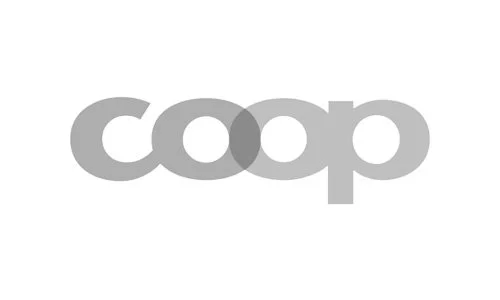 Das Logo von Coop in Grau auf weißem Hintergrund.