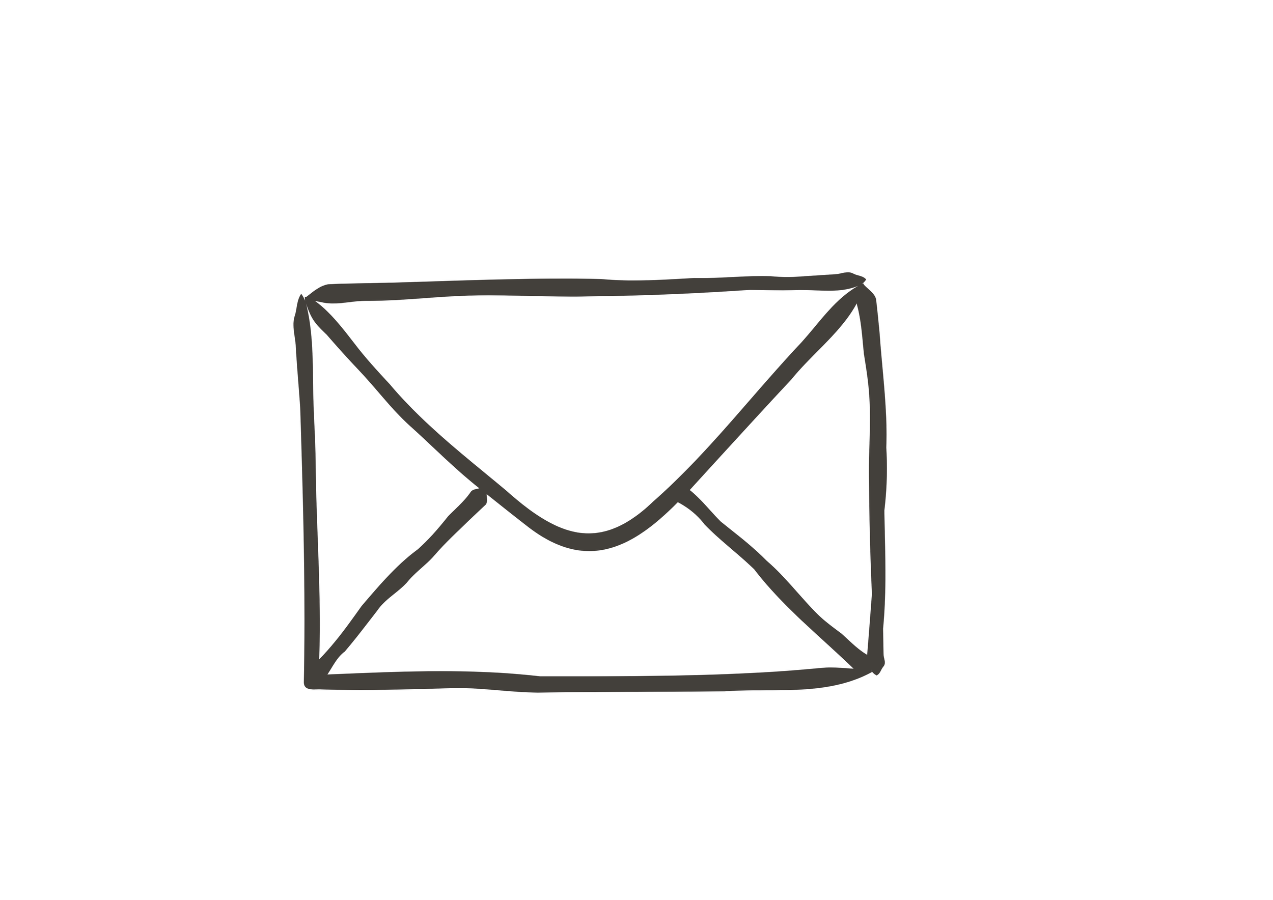 Outline drawing of an open envelope with a letter inside.