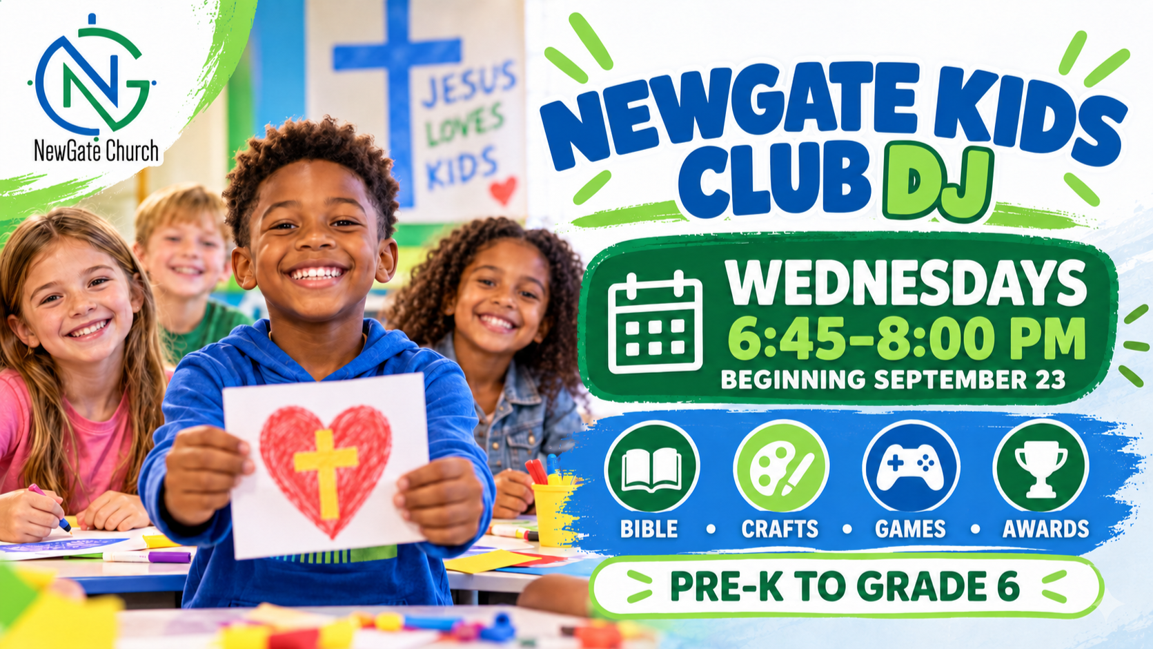 NewGate Kids Club DJ Program              Wednesdays from 6:45–8:00 PM,