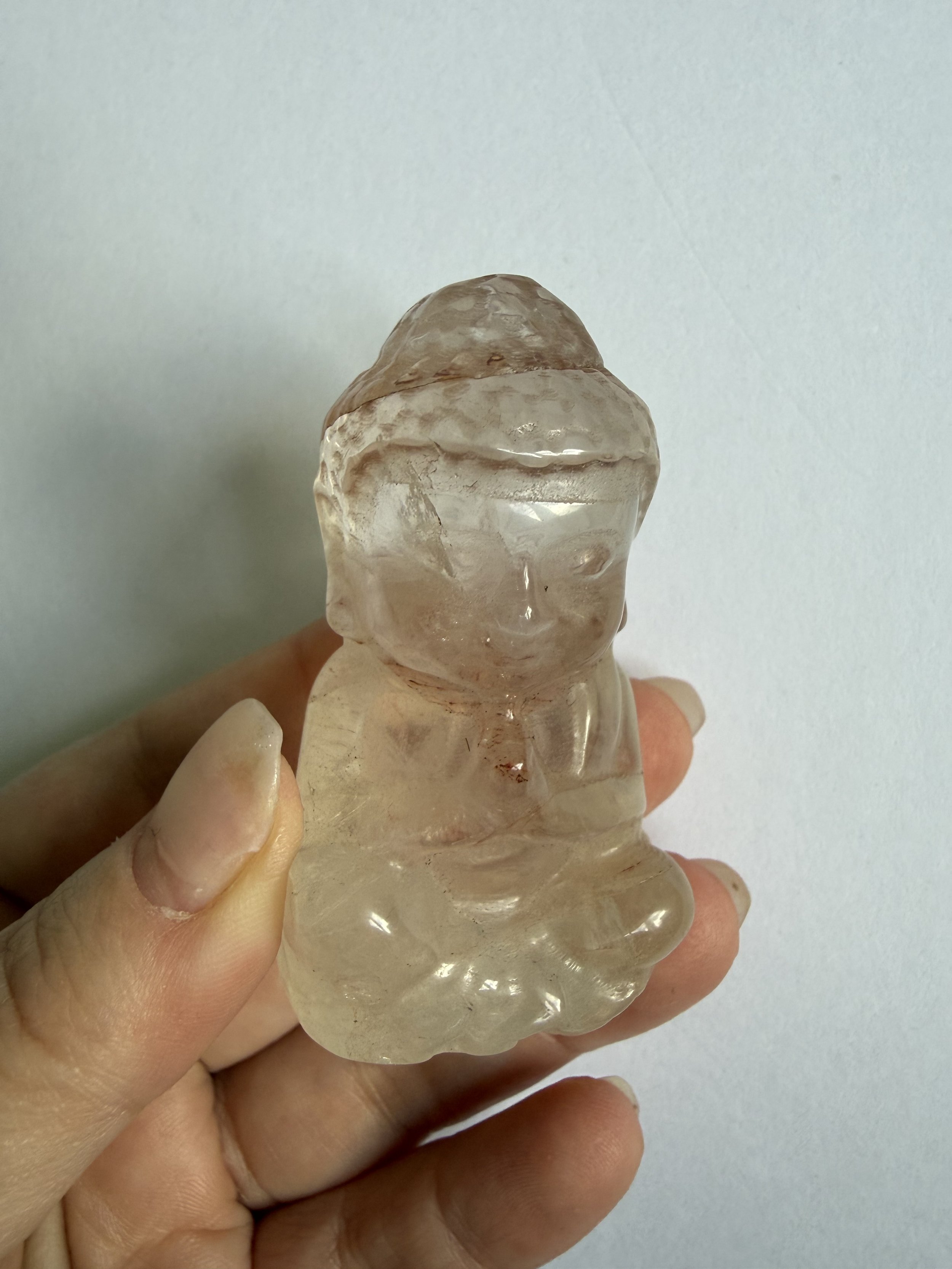 Fire Quartz Buddha Carving