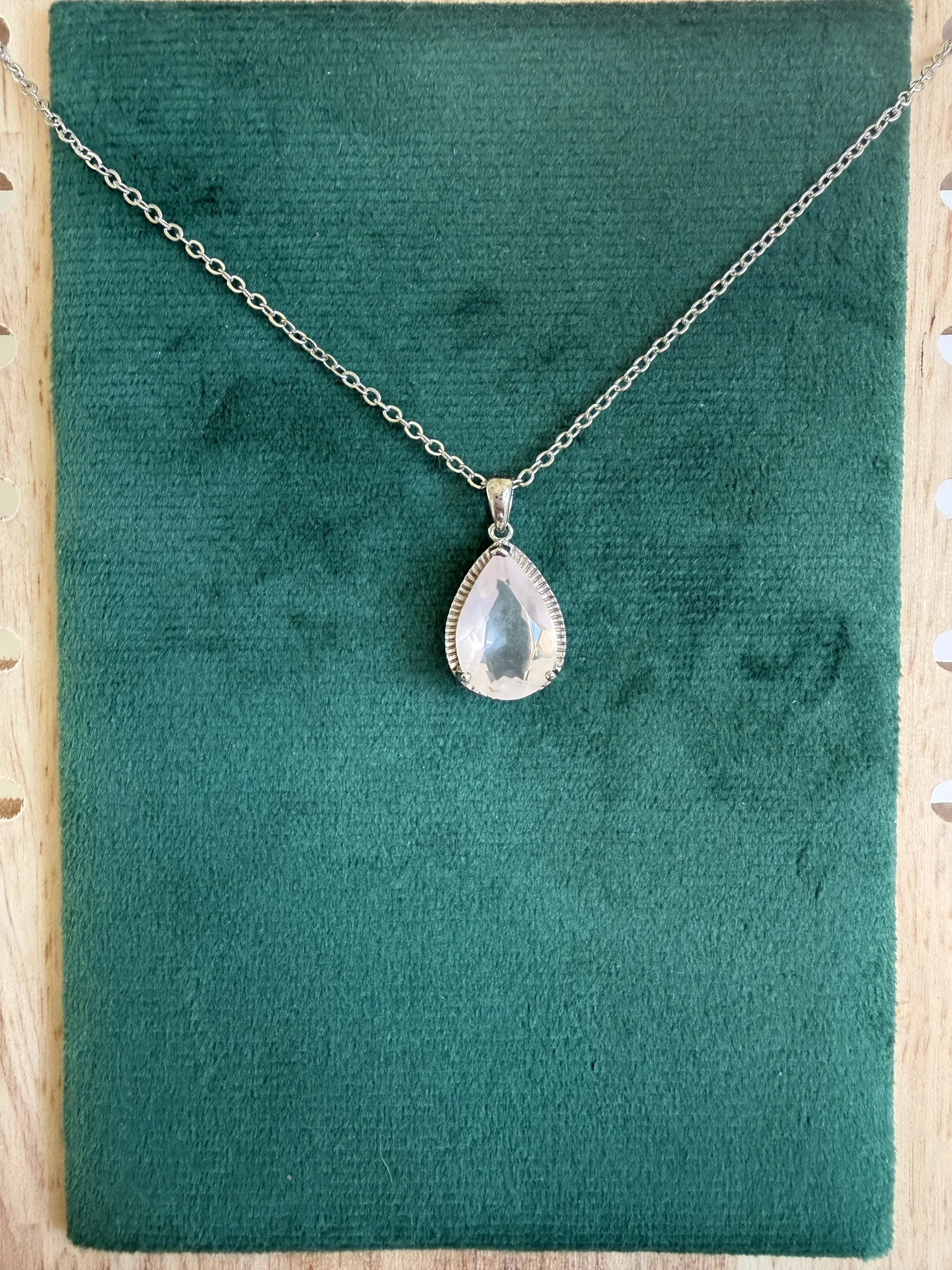 Faceted Rose Quartz Pendant - S925