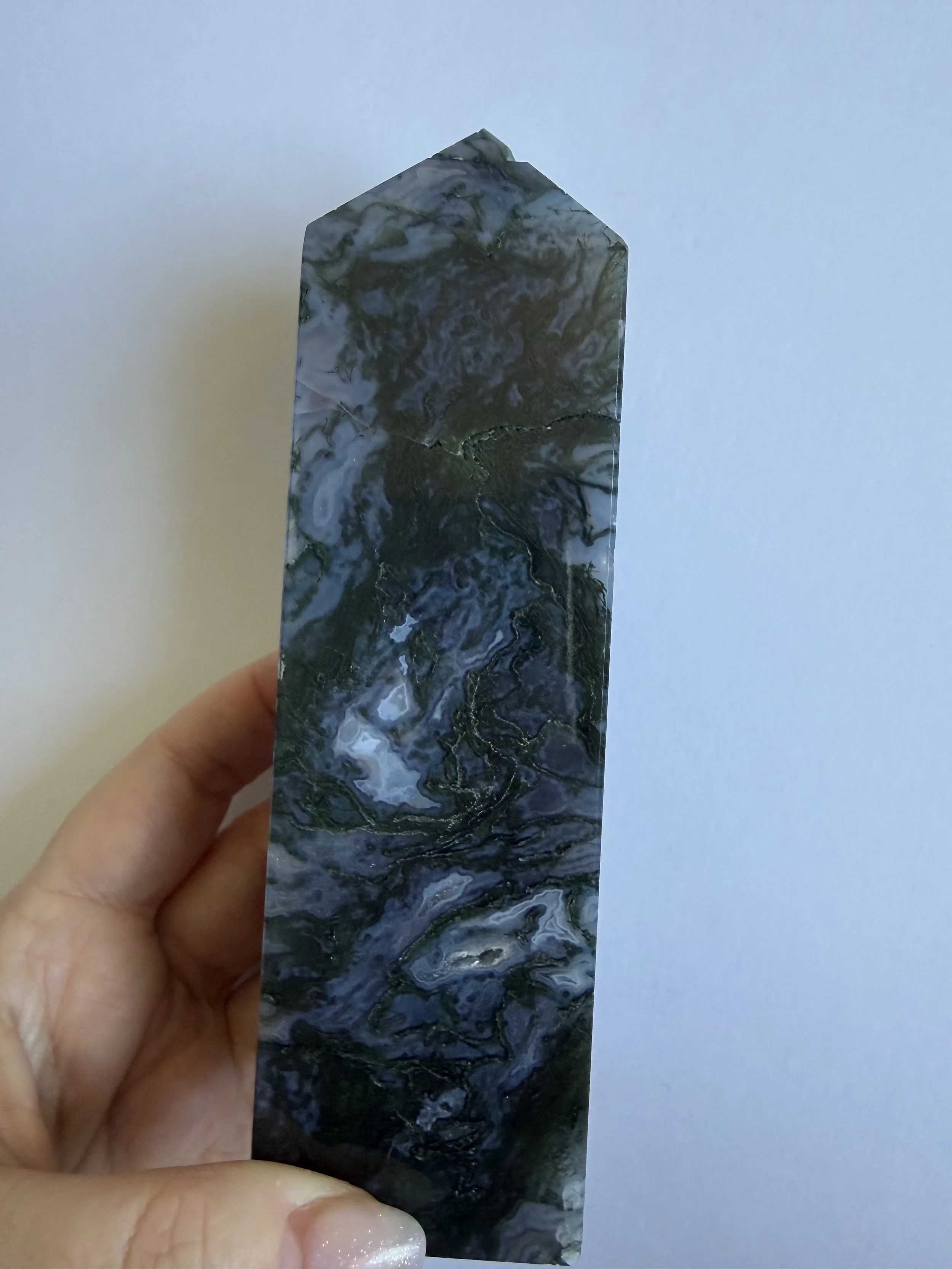 Moss Agate Tower (A) - Large Imperfect