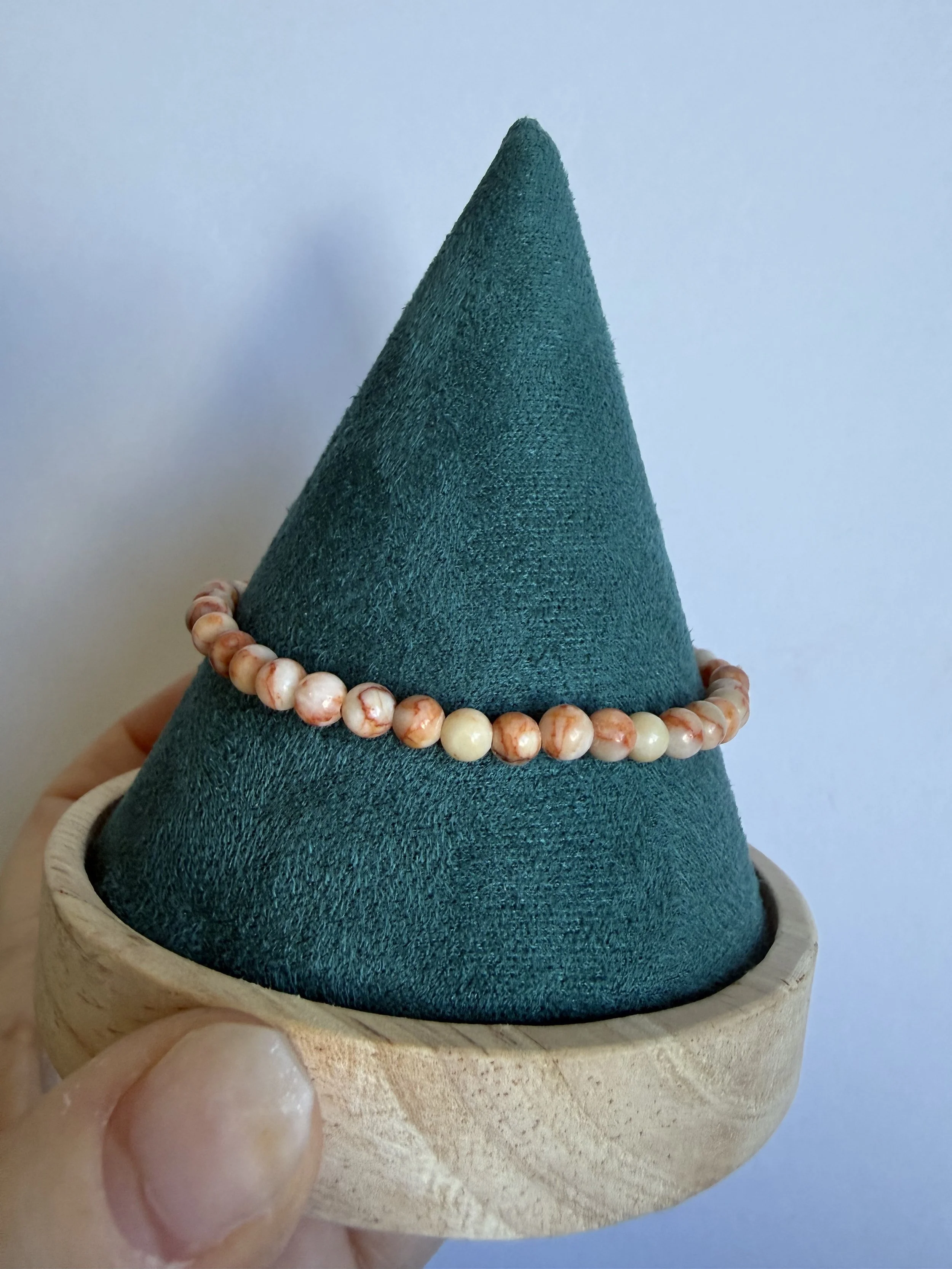 Red Vein Jasper - 3mm Bracelet