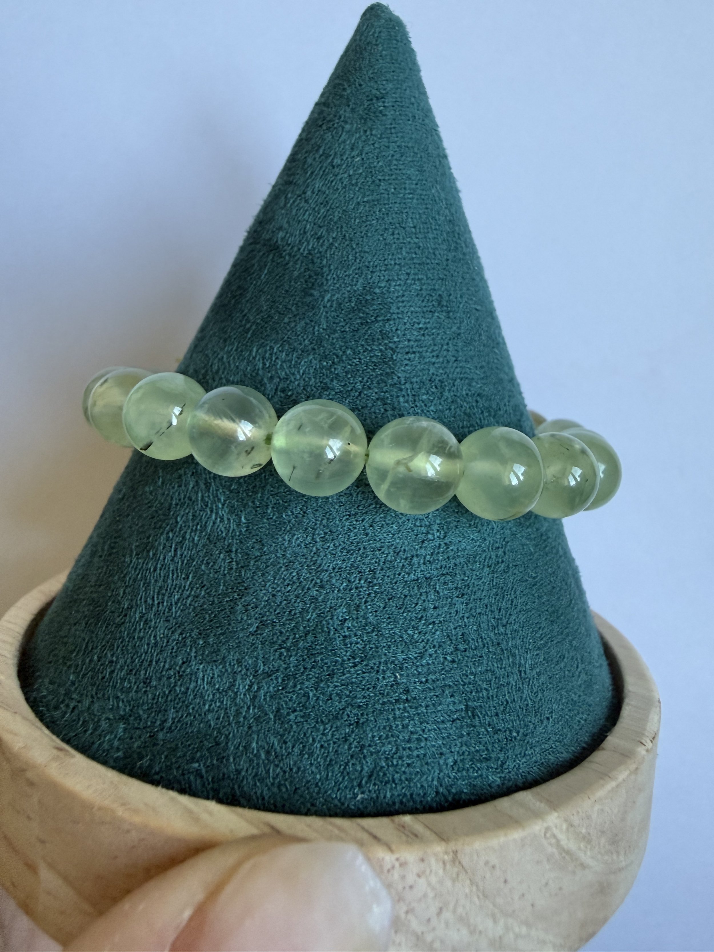 Prehnite with Epidote - 8mm Bracelet