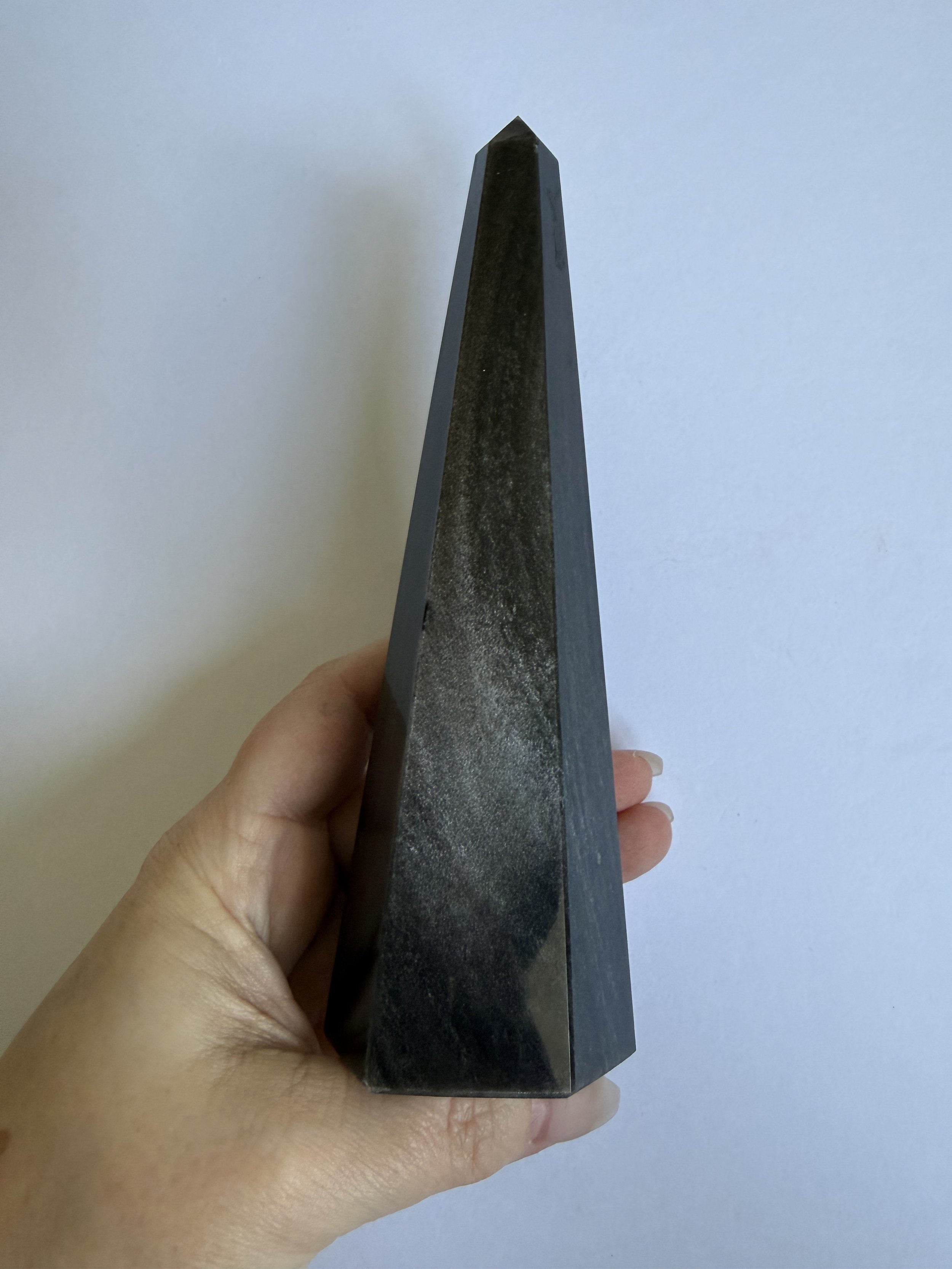Silver Sheen Obsidian Obelisk Tower