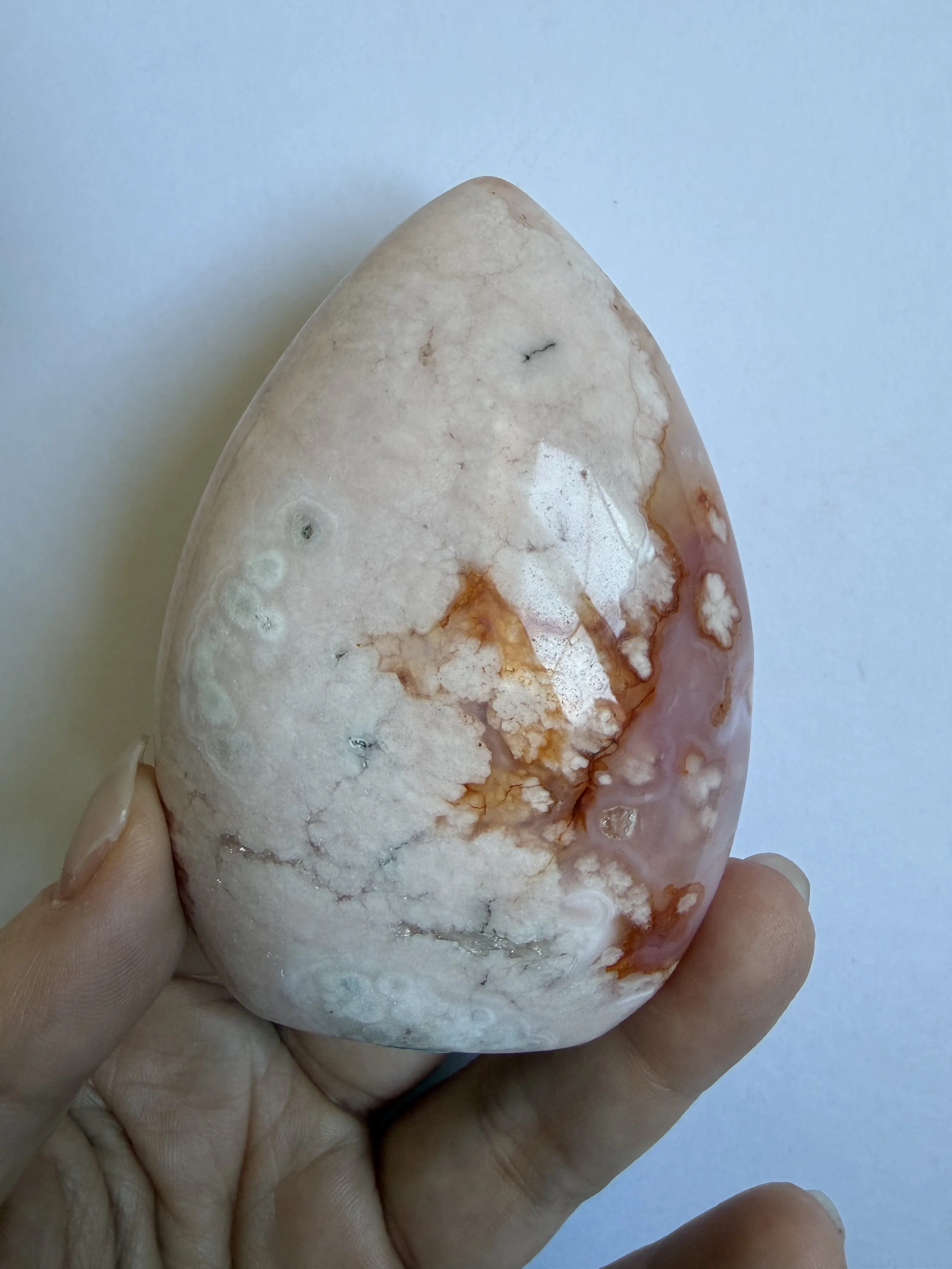 Carnelian x Flower Agate Teardrop (A)