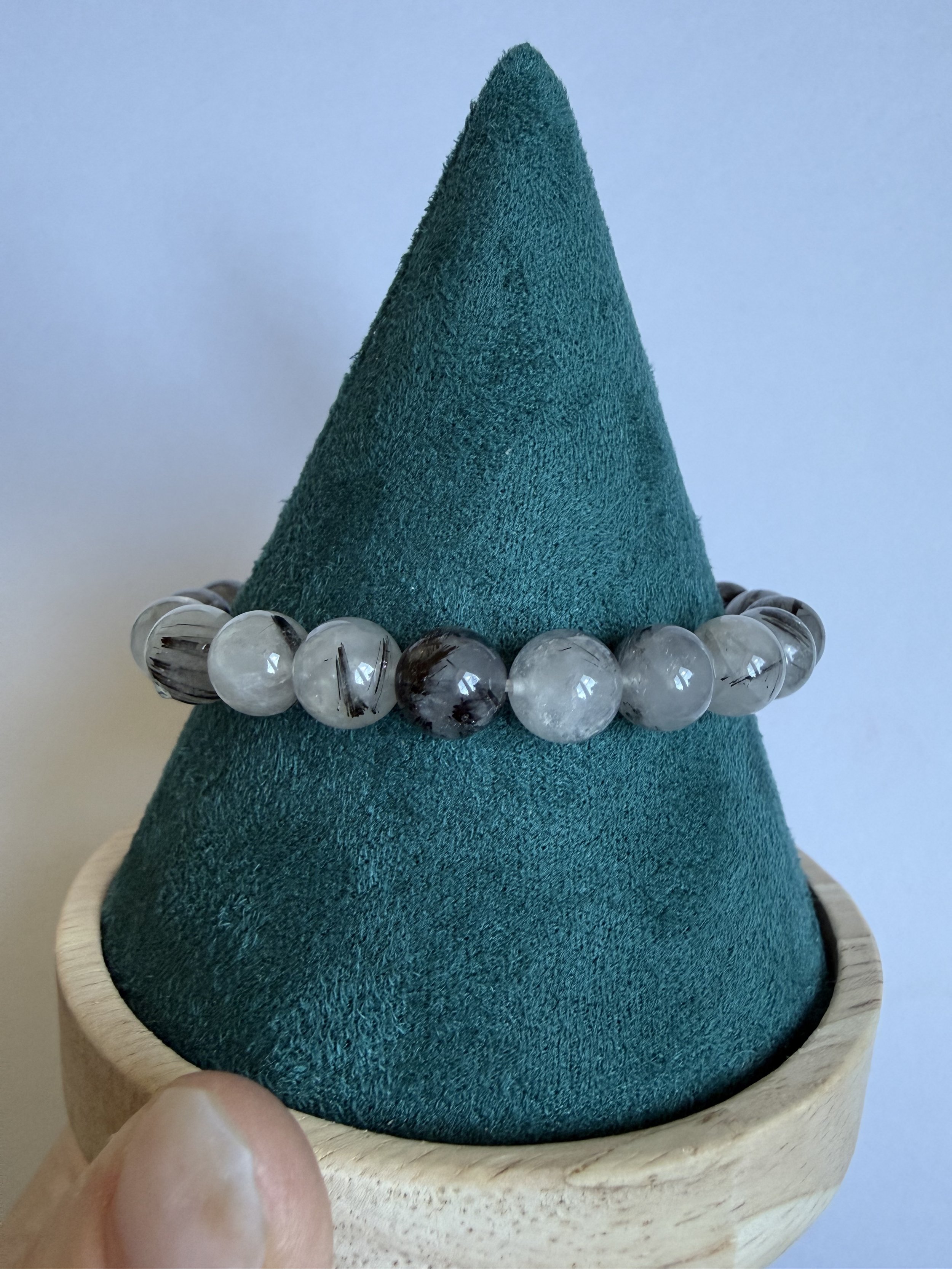 Tourmaline in Quartz - 8mm Bracelet