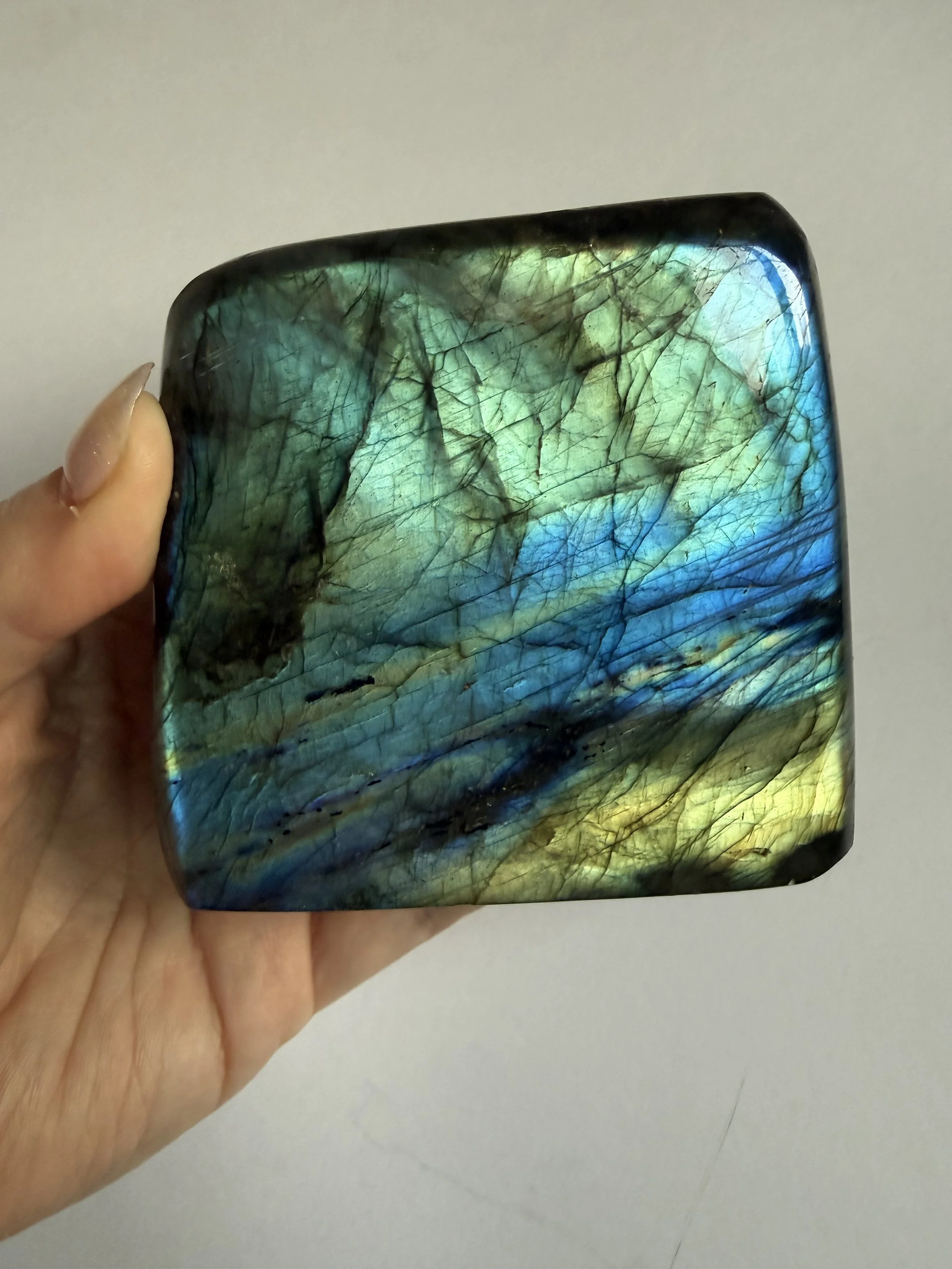 Labradorite Freeform (C) - Teal/Blue/Amber Flash