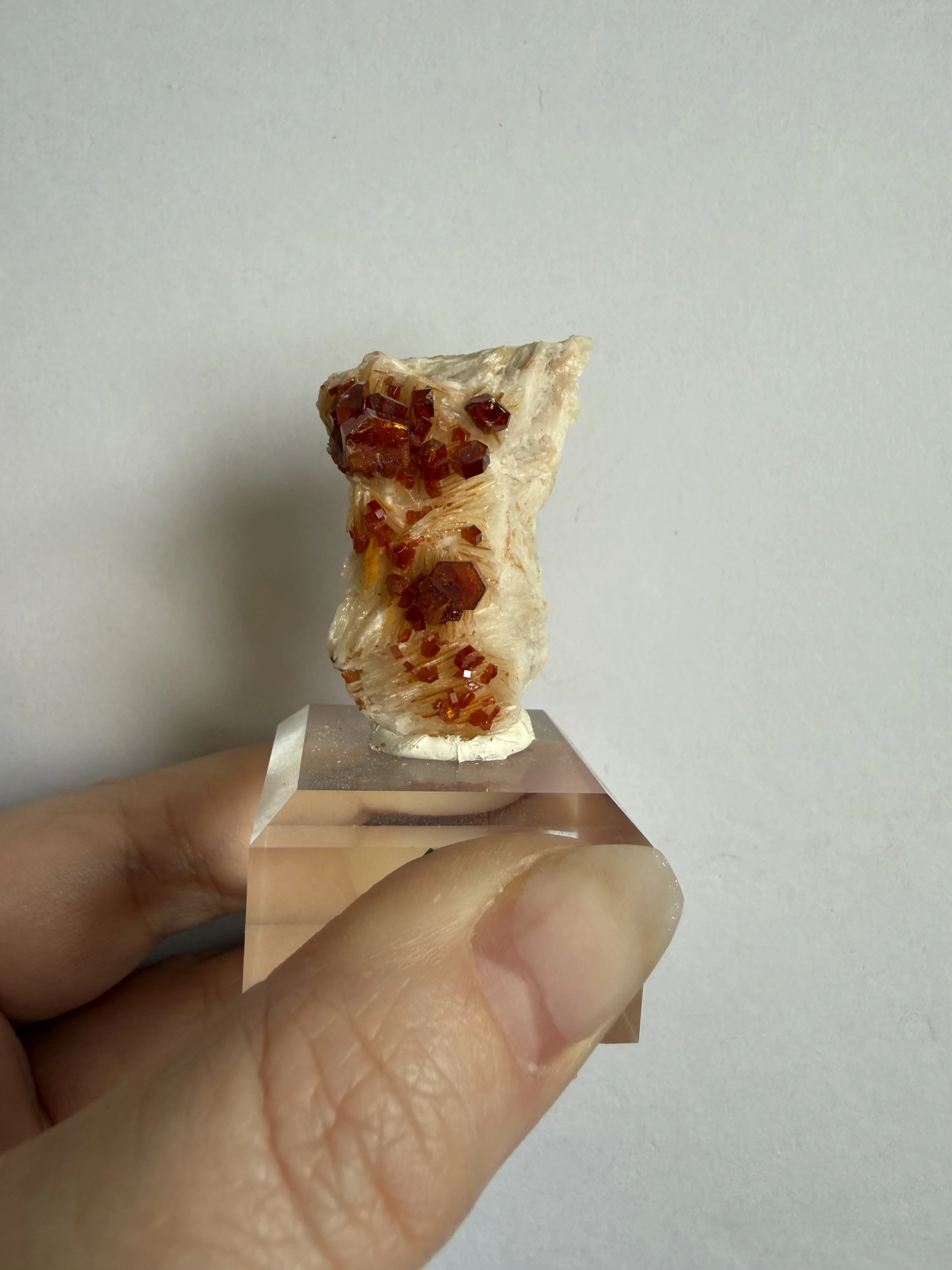 Vanadinite on Barite Specimen (includes stand)