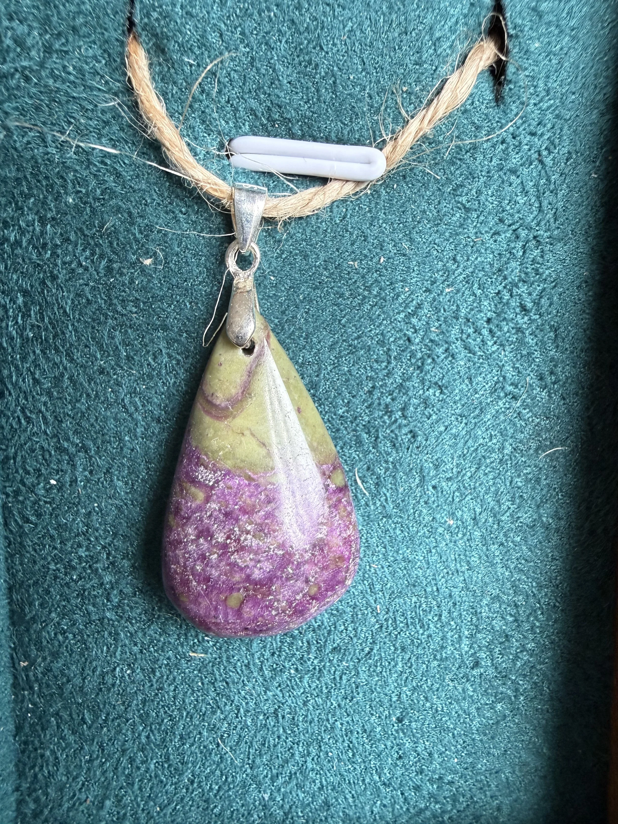 Drilled Atlantisite Pendant – S925 Bail