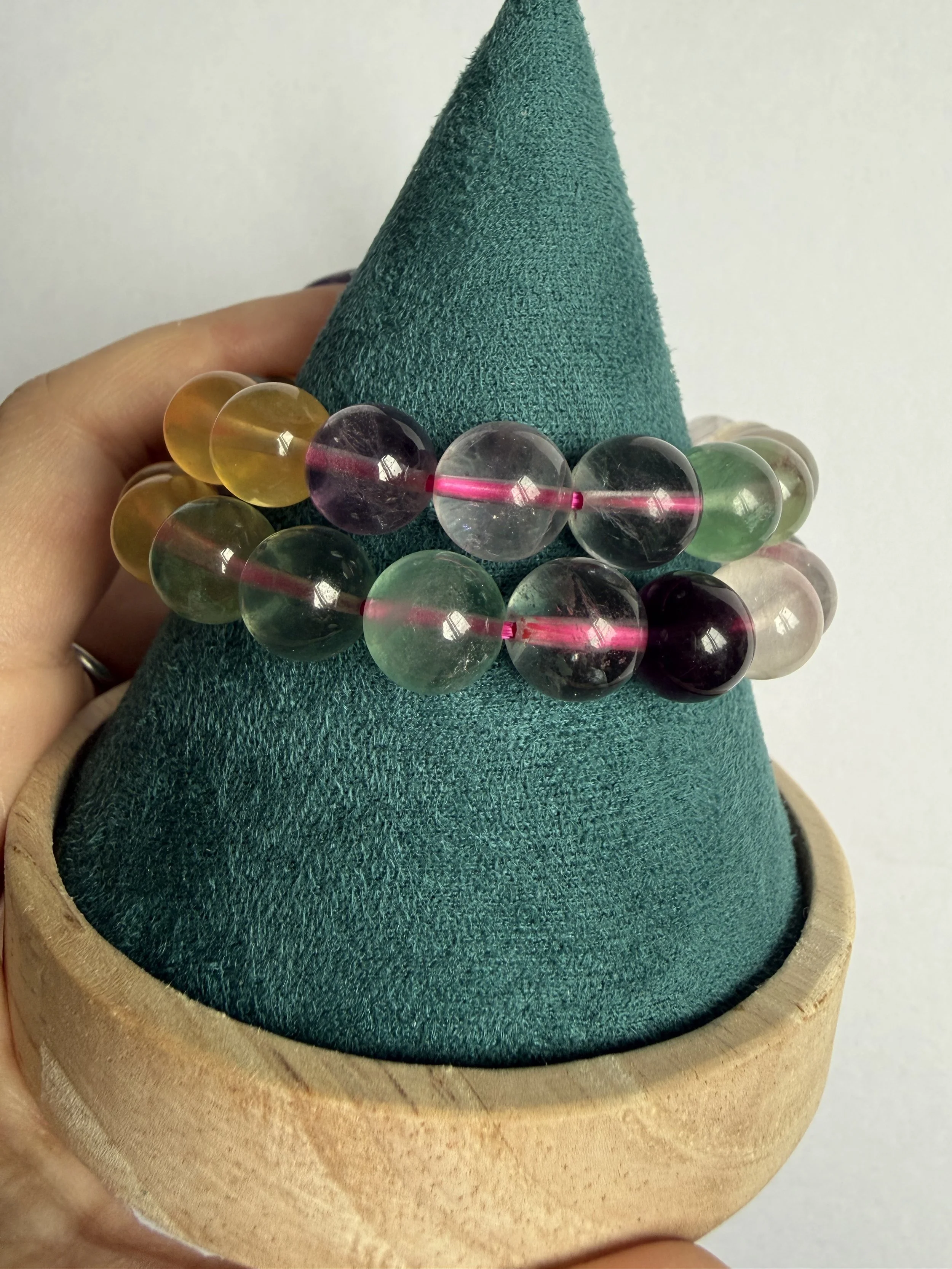 Mixed Colour Fluorite – 10mm Bracelet