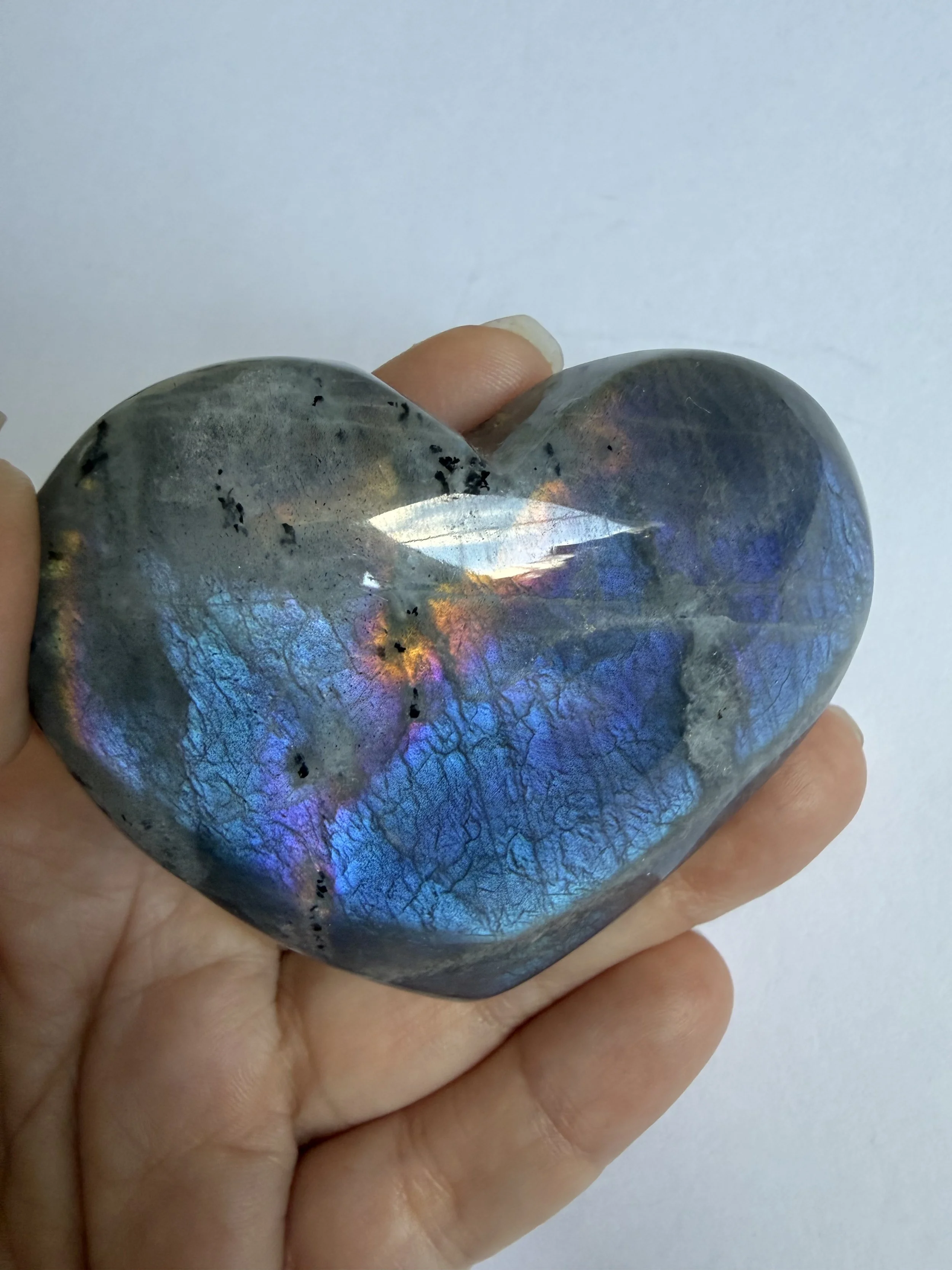 Labradorite Heart (B) - Blue Flash