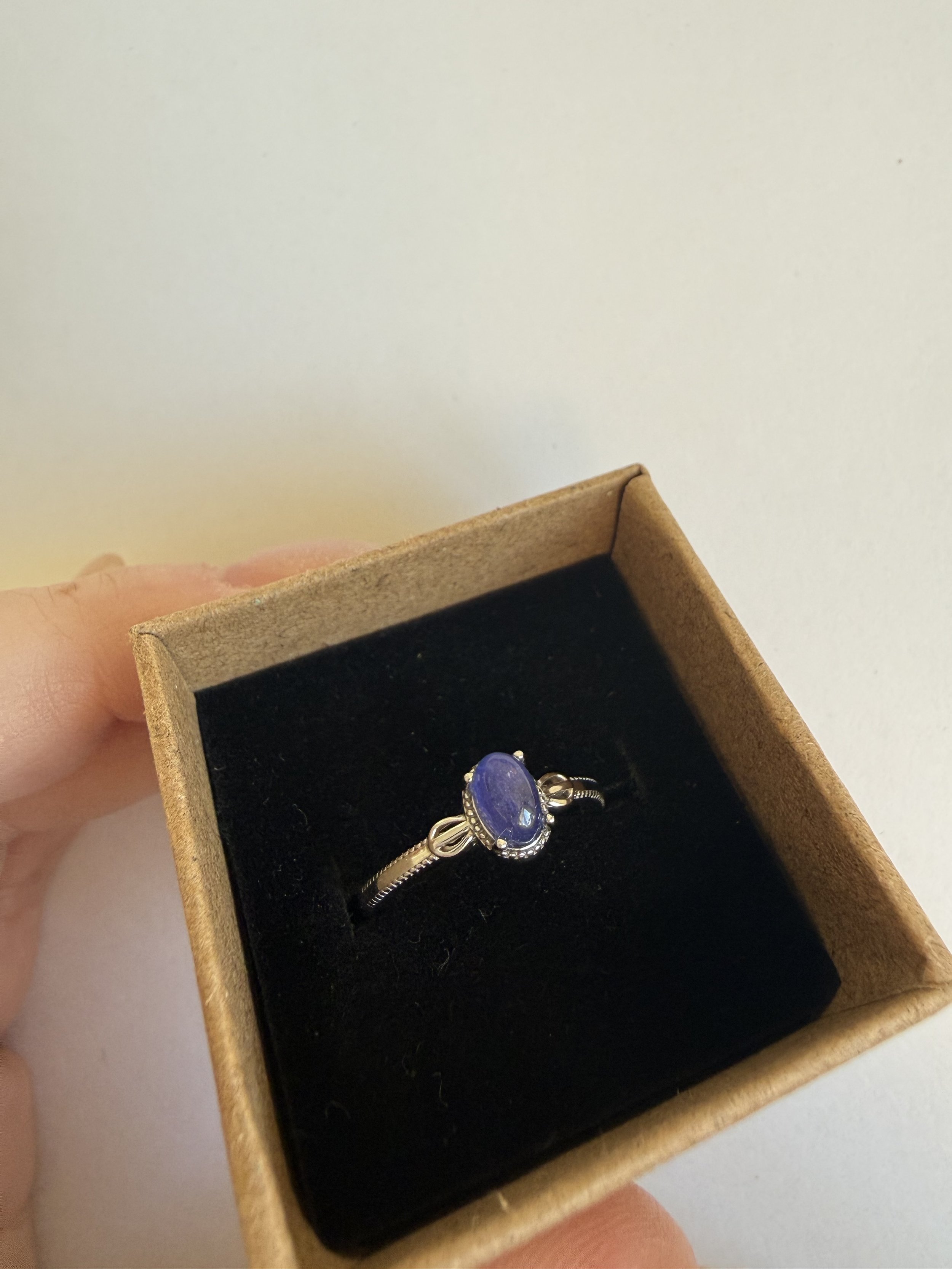 Tanzanite S925 Stirling Silver Adjustable Ring
