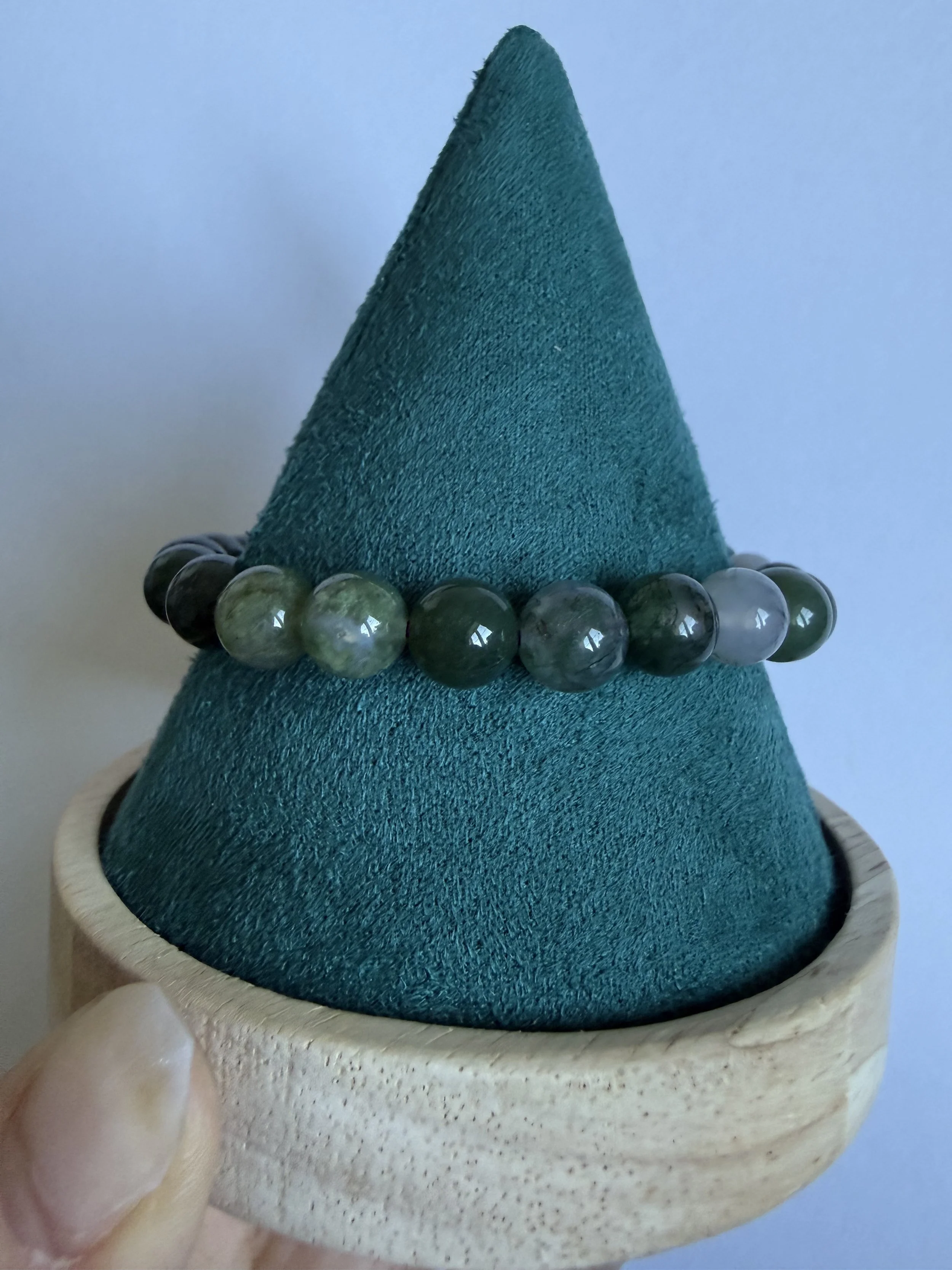 Moss Agate - 8mm Bracelet