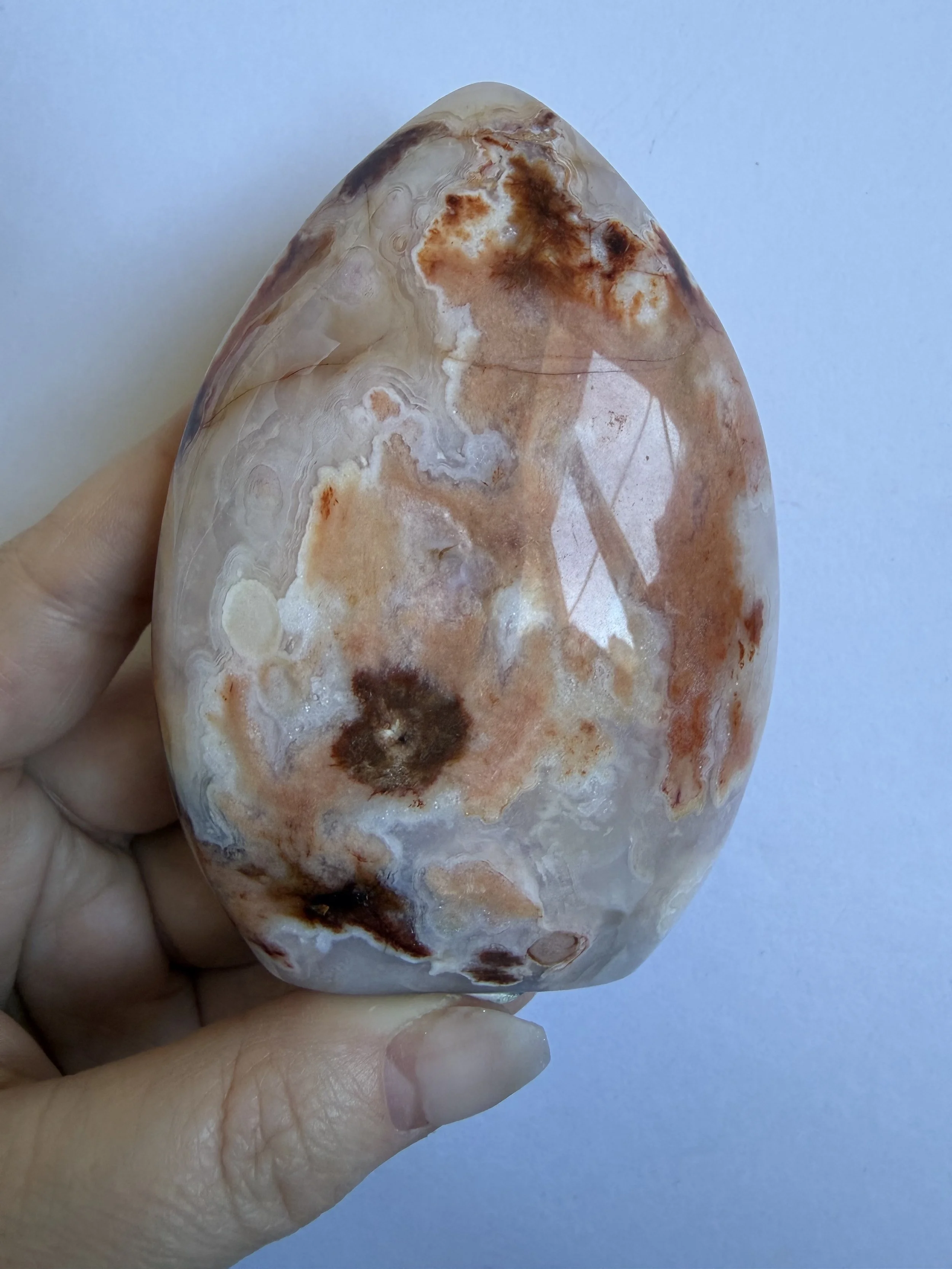 Carnelian x Flower Agate Teardrop (B)