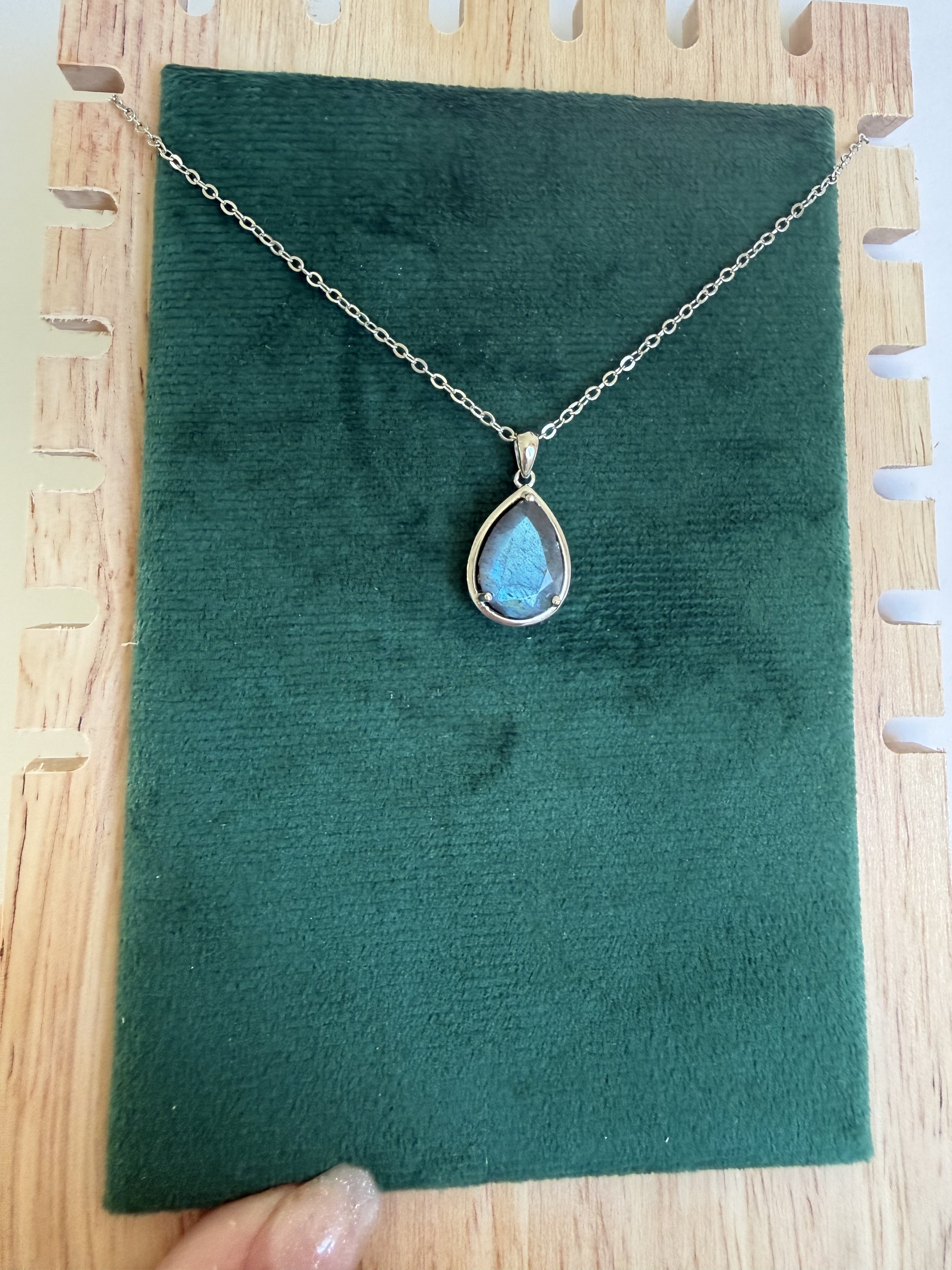 Faceted Labradorite Pendant (Blue Flash) - S925
