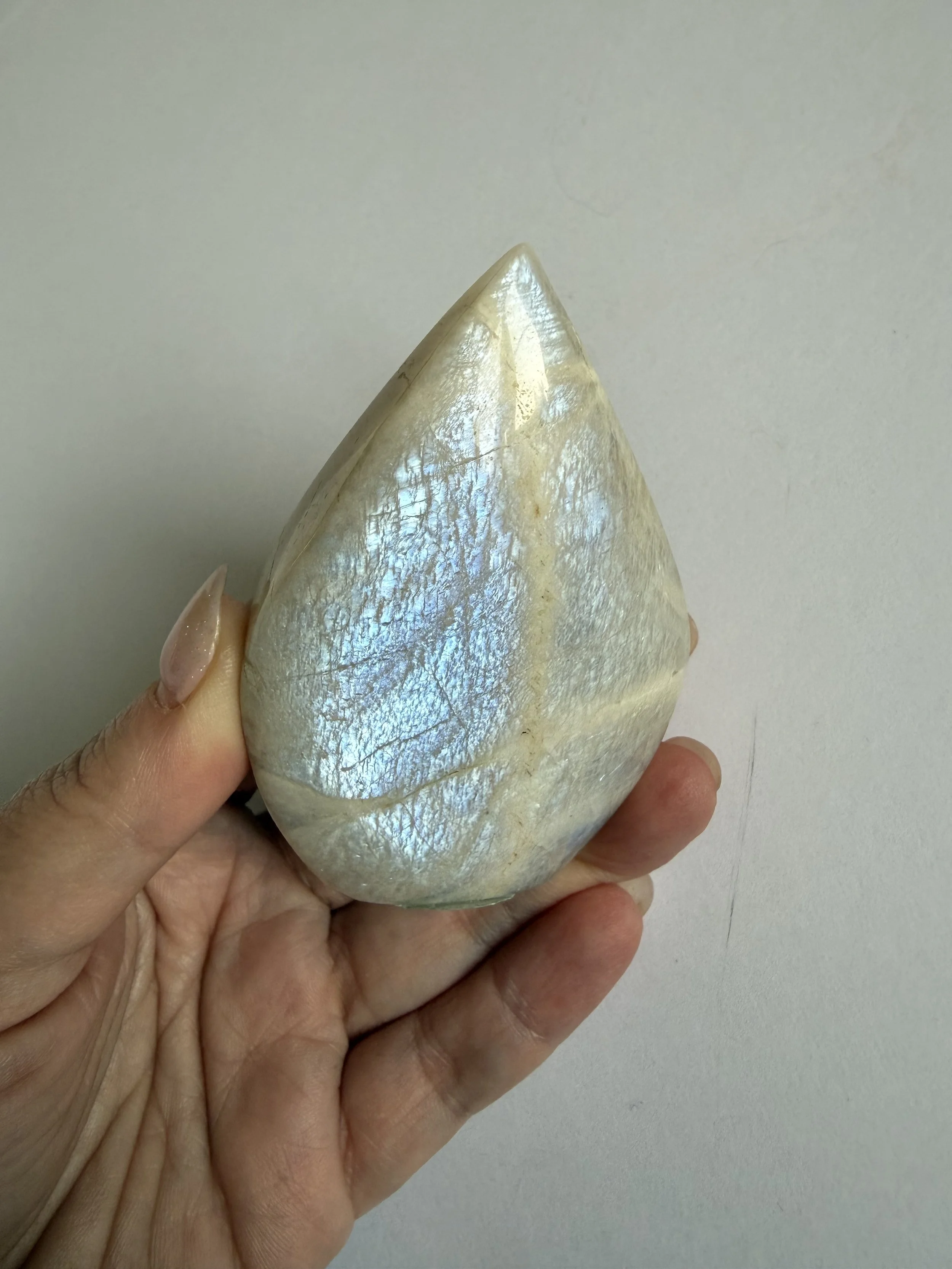 Moonstone Teardrop (A) - Blue Flash