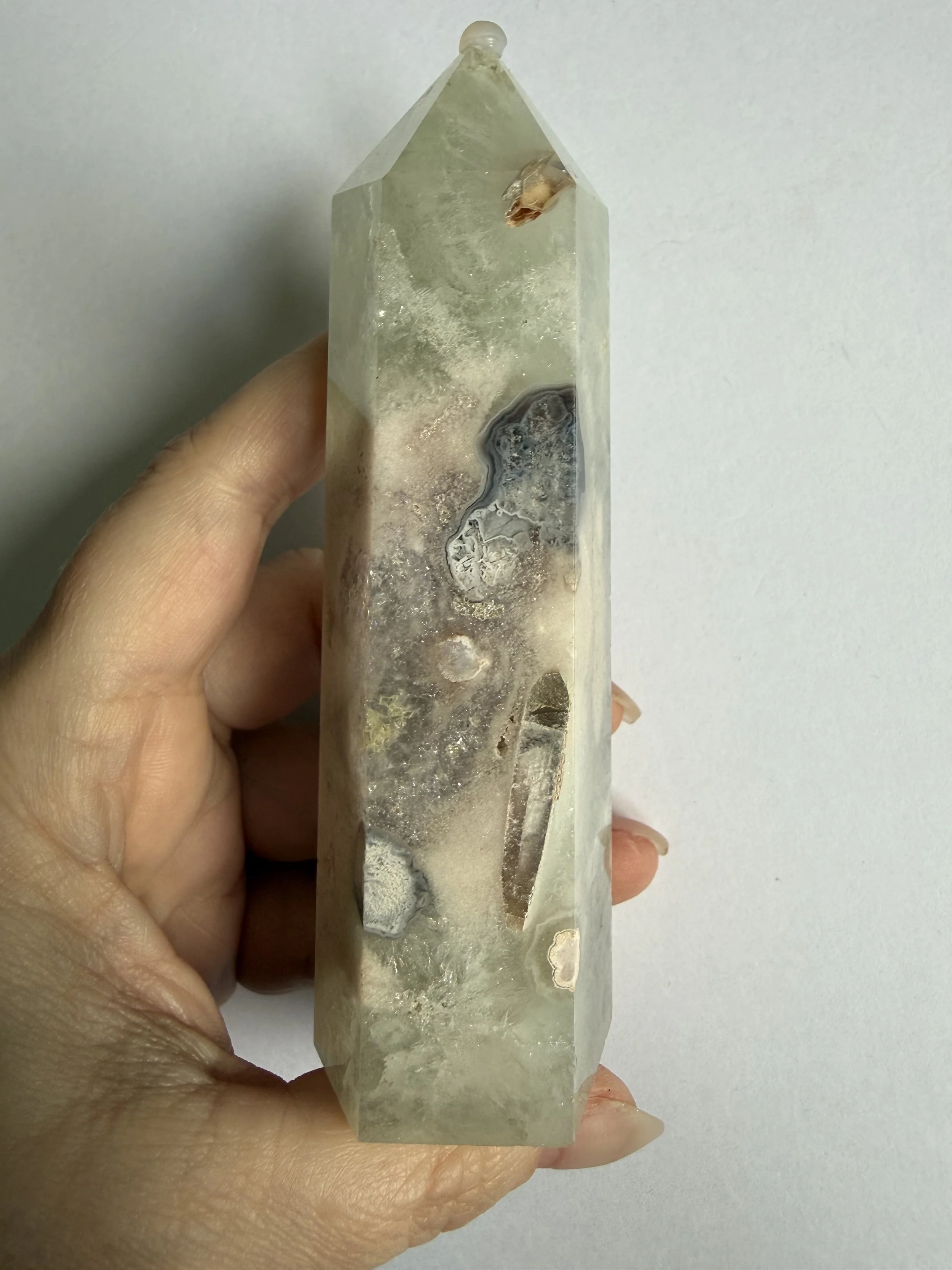 Praisolite x Flower Agate Tower (B)