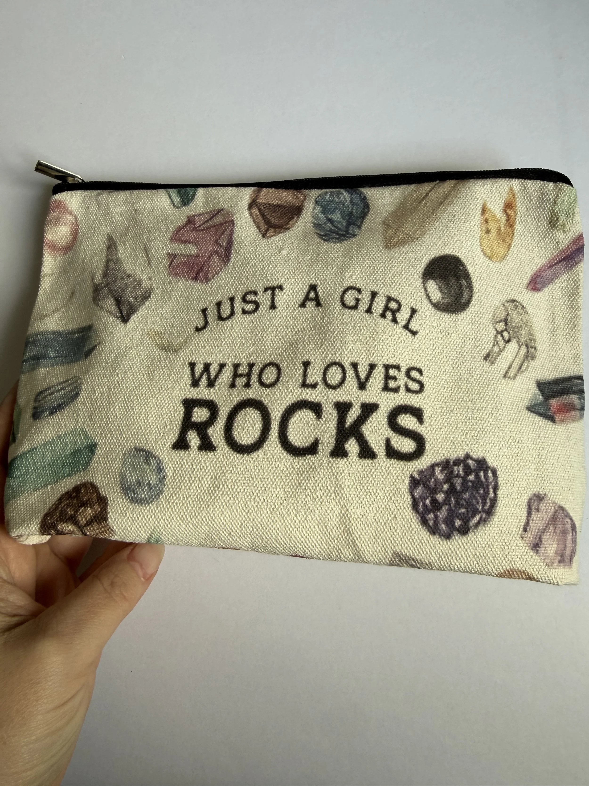 Crystal Lover Zip Pouch - Just a Girl Who Loves Rocks