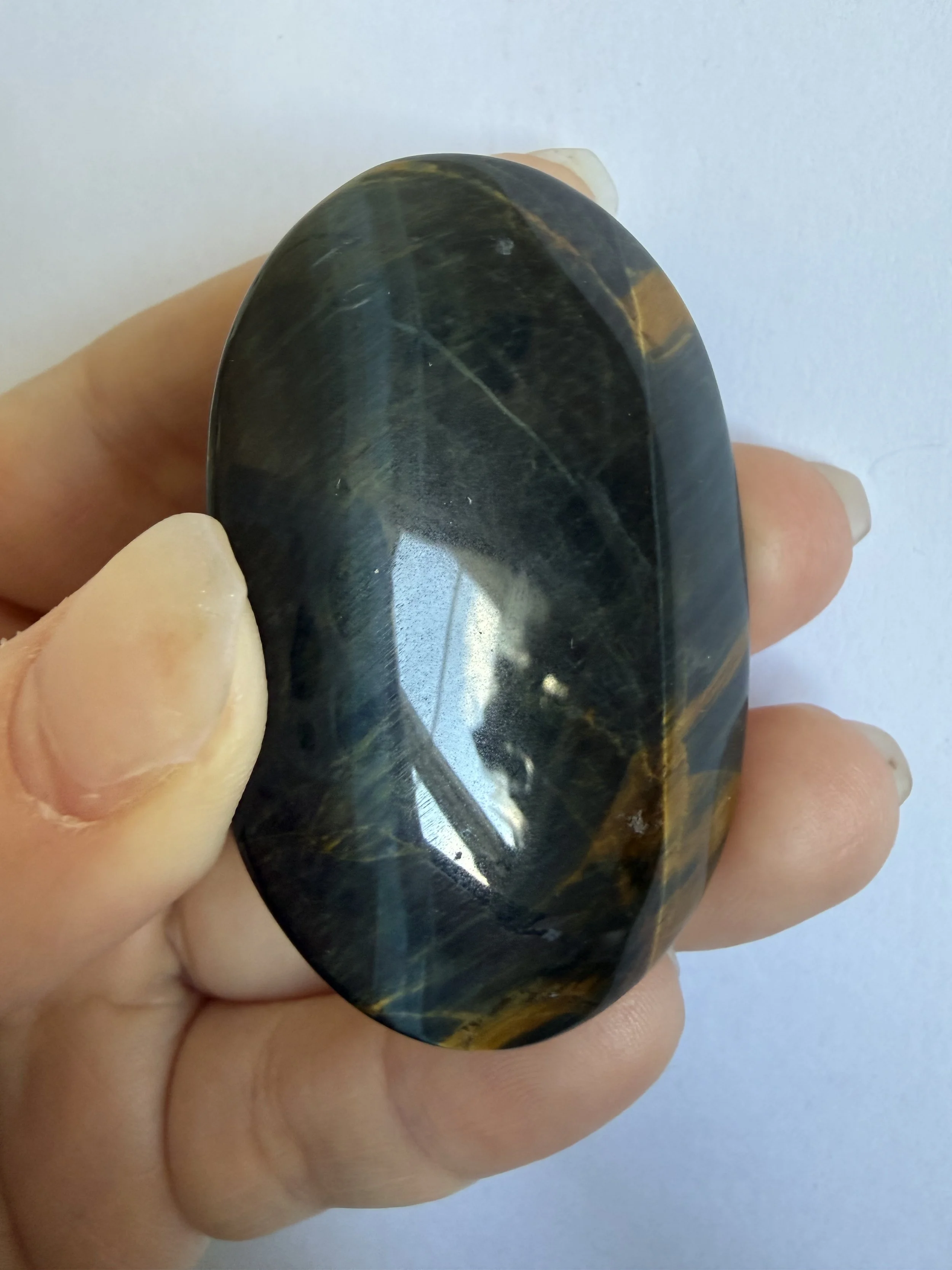 Blue & Gold Tigers Eye Palmstone