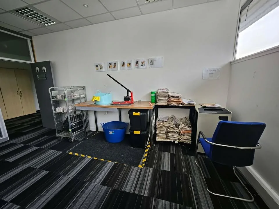 This dedicated workspace is where we support individuals to develop practical and vocational skills. Activities such as recycling projects, packaging tasks, and hands-on learning help build confidence, independence, and employability skills.