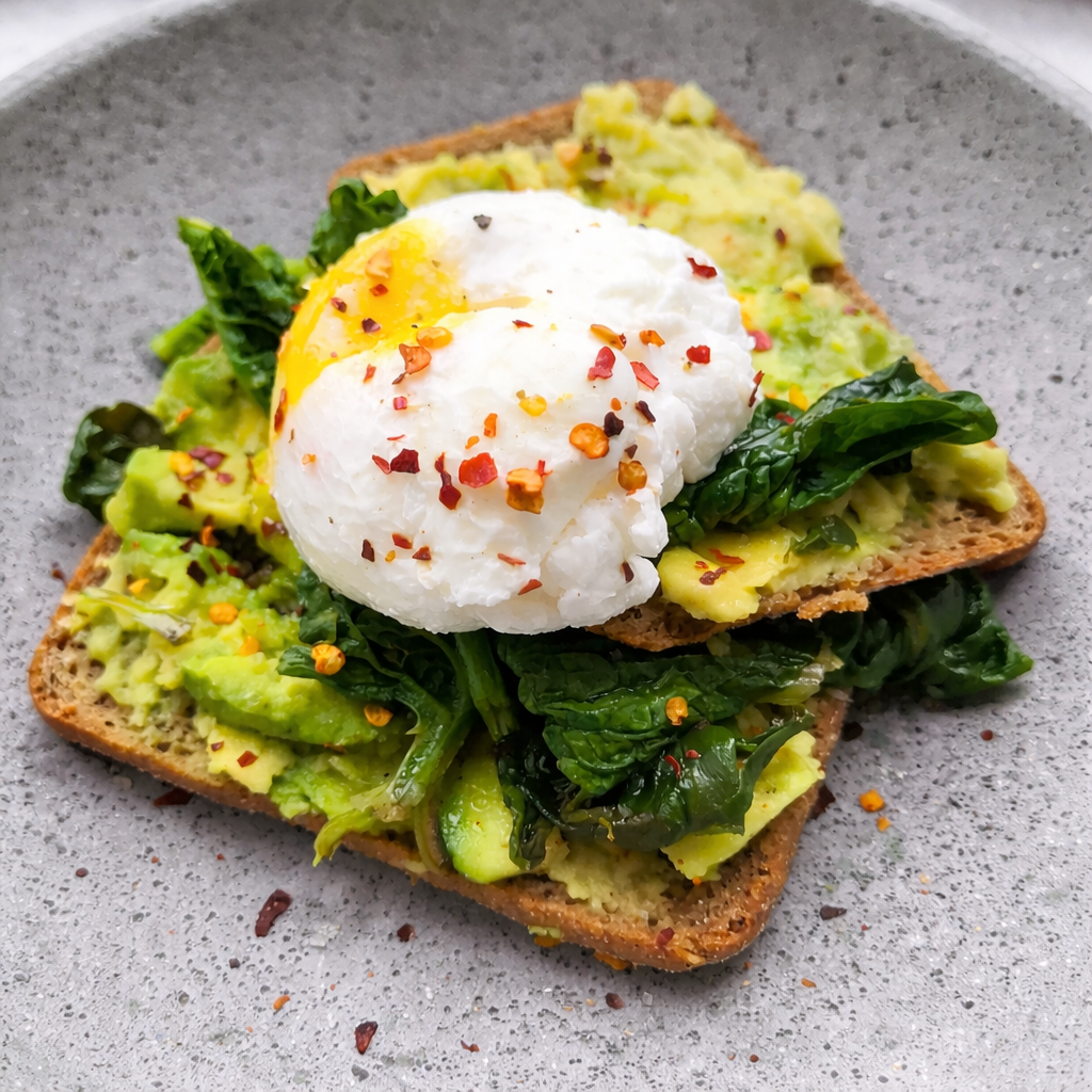 Avocado spinach egg toast