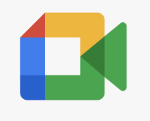 Google Meet logo with a camera icon.