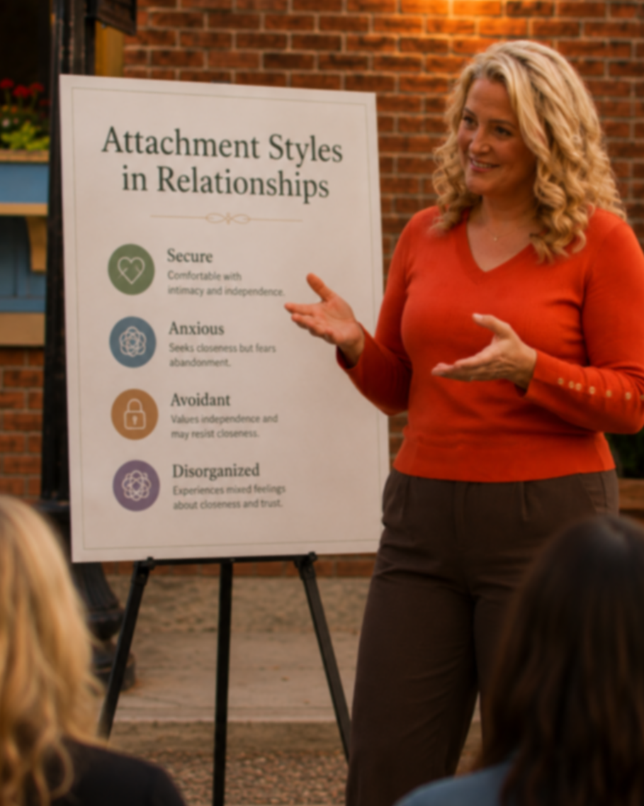 Vanessa Dennis teaching attachment styles and relationship patterns